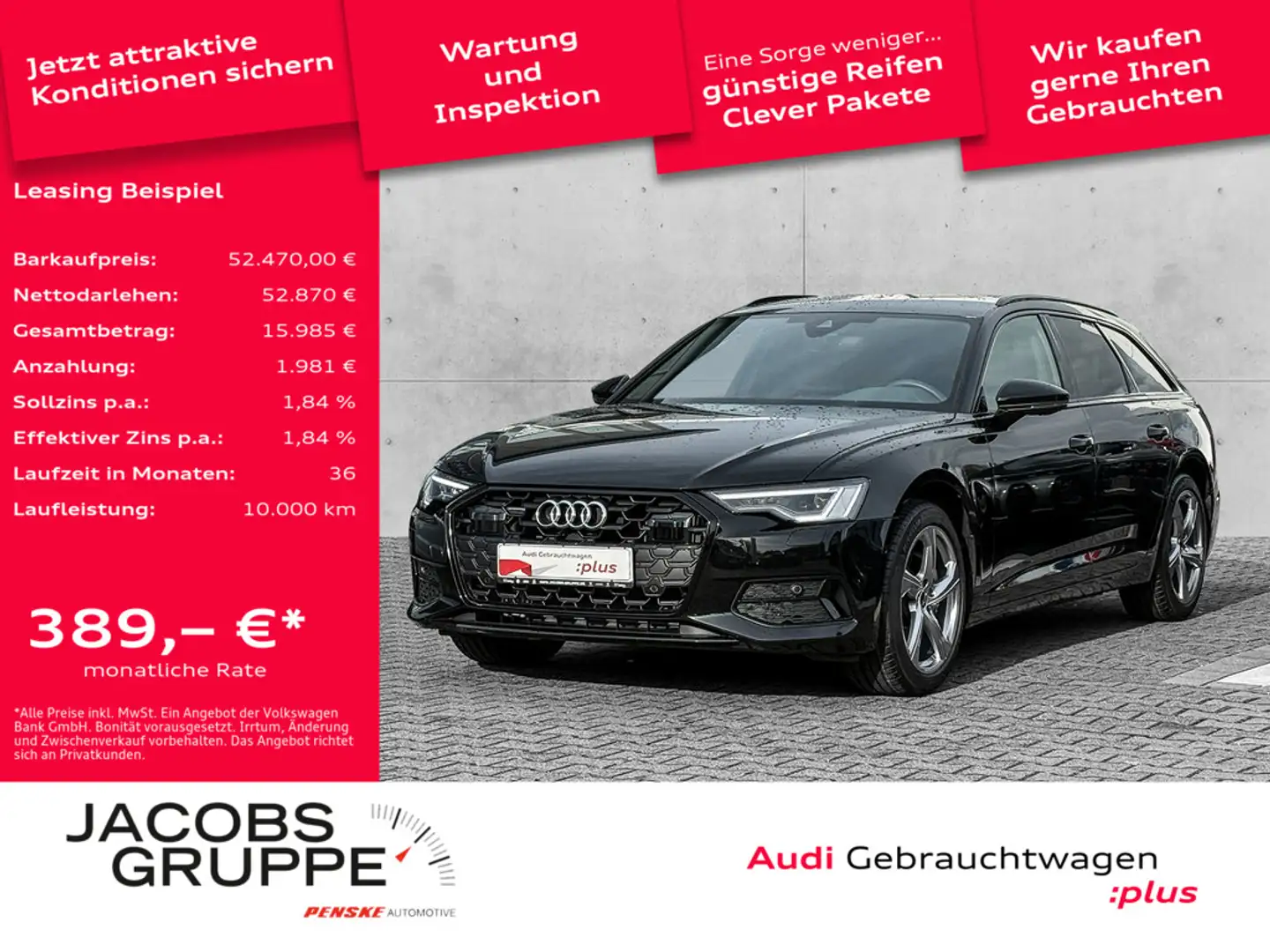 Audi A6 Avant 45 TDI q. AHK/Blackp./Matrix advanced Schwarz - 1