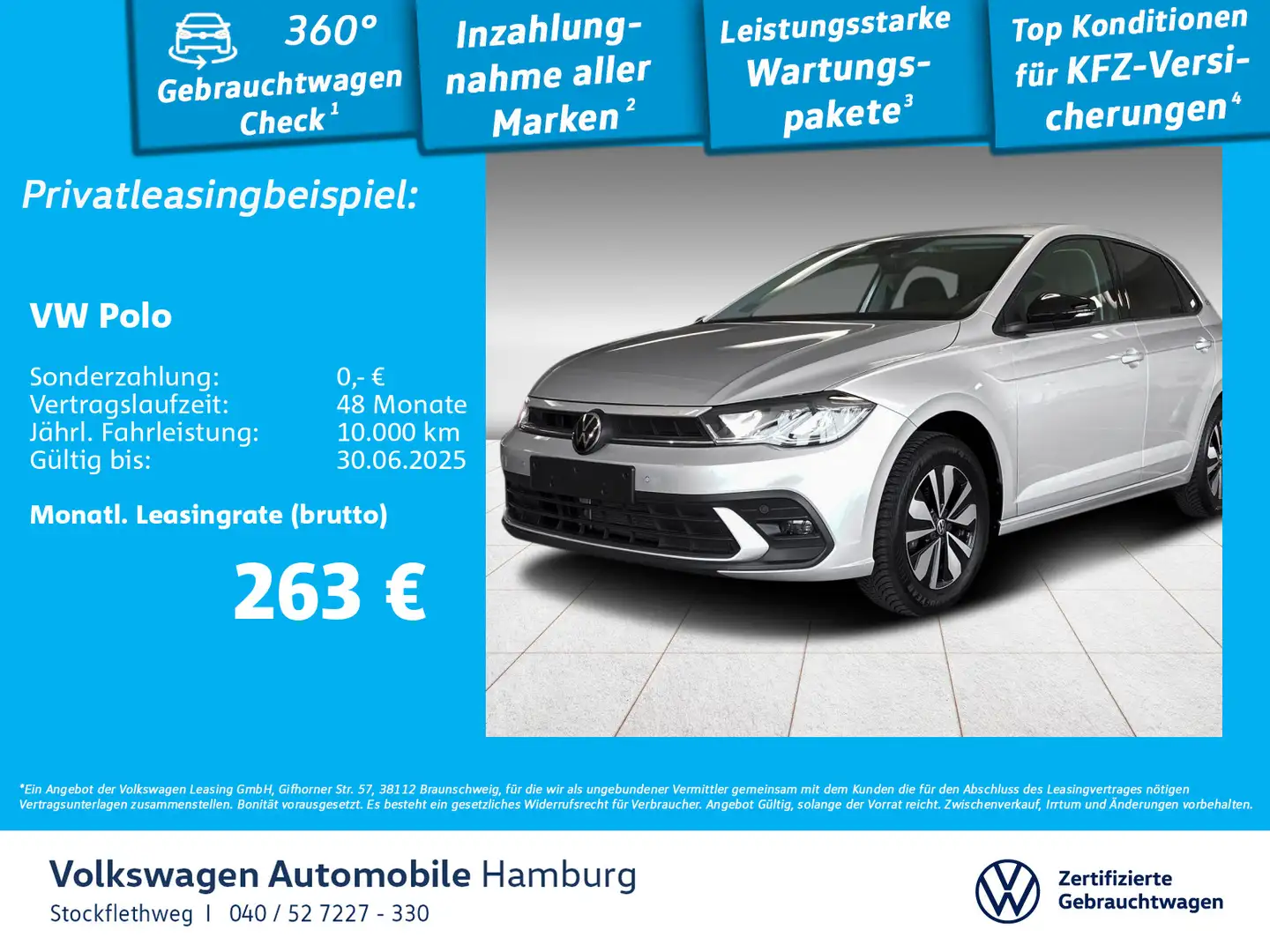 Volkswagen Polo 1.0 TSI Goal Navi Sitzhzg LED ACC CarPlay Silber - 1