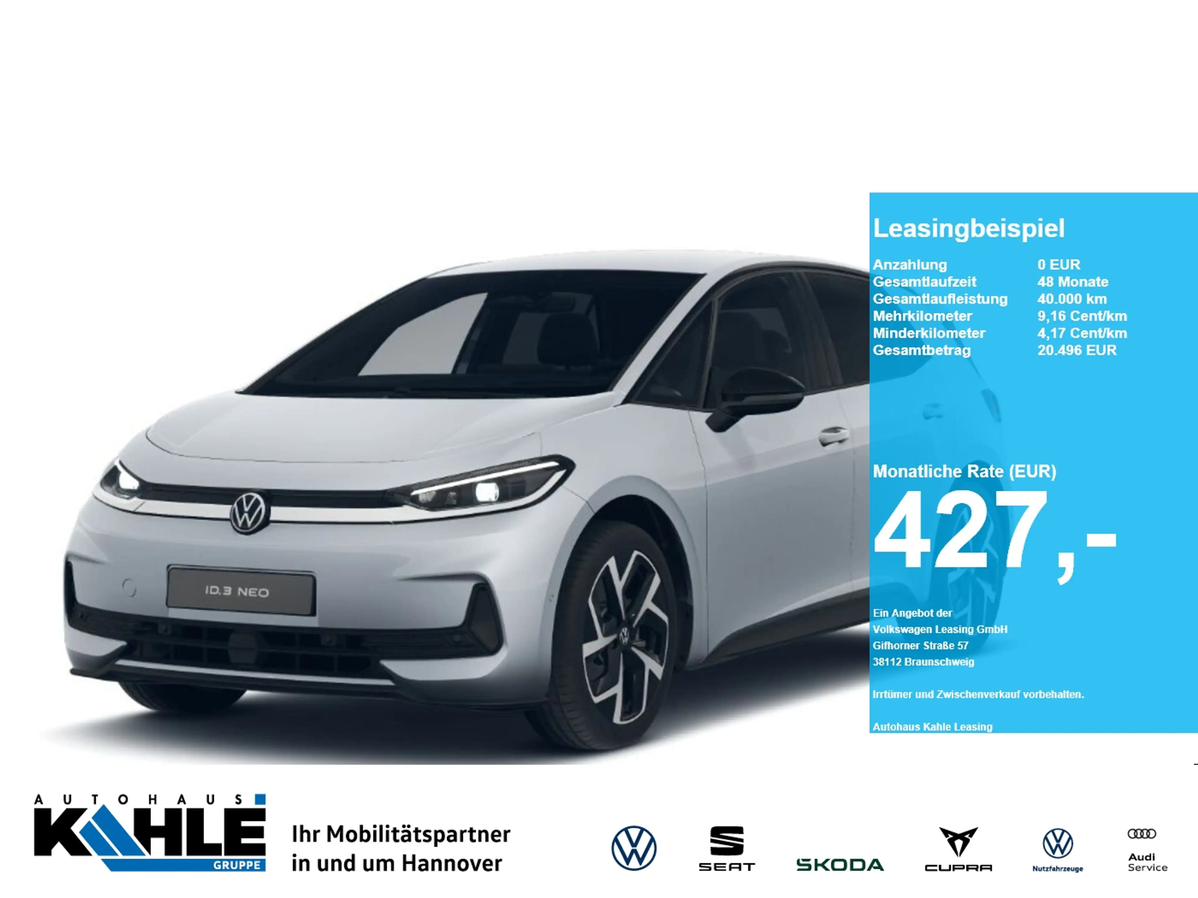 Volkswagen ID.3 Neo Life CarPlay CCS ACC AHK LED RFK Sitzh