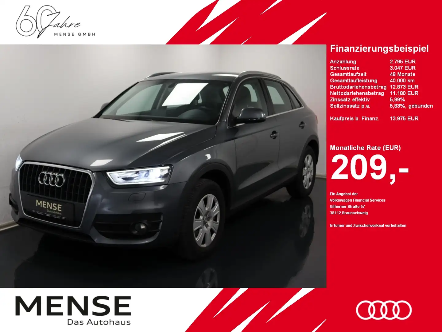 Audi Q3 2.0 TDI |LM|KlimaA|AkustikGlas|Navi|AHK|SHZG Grau - 1