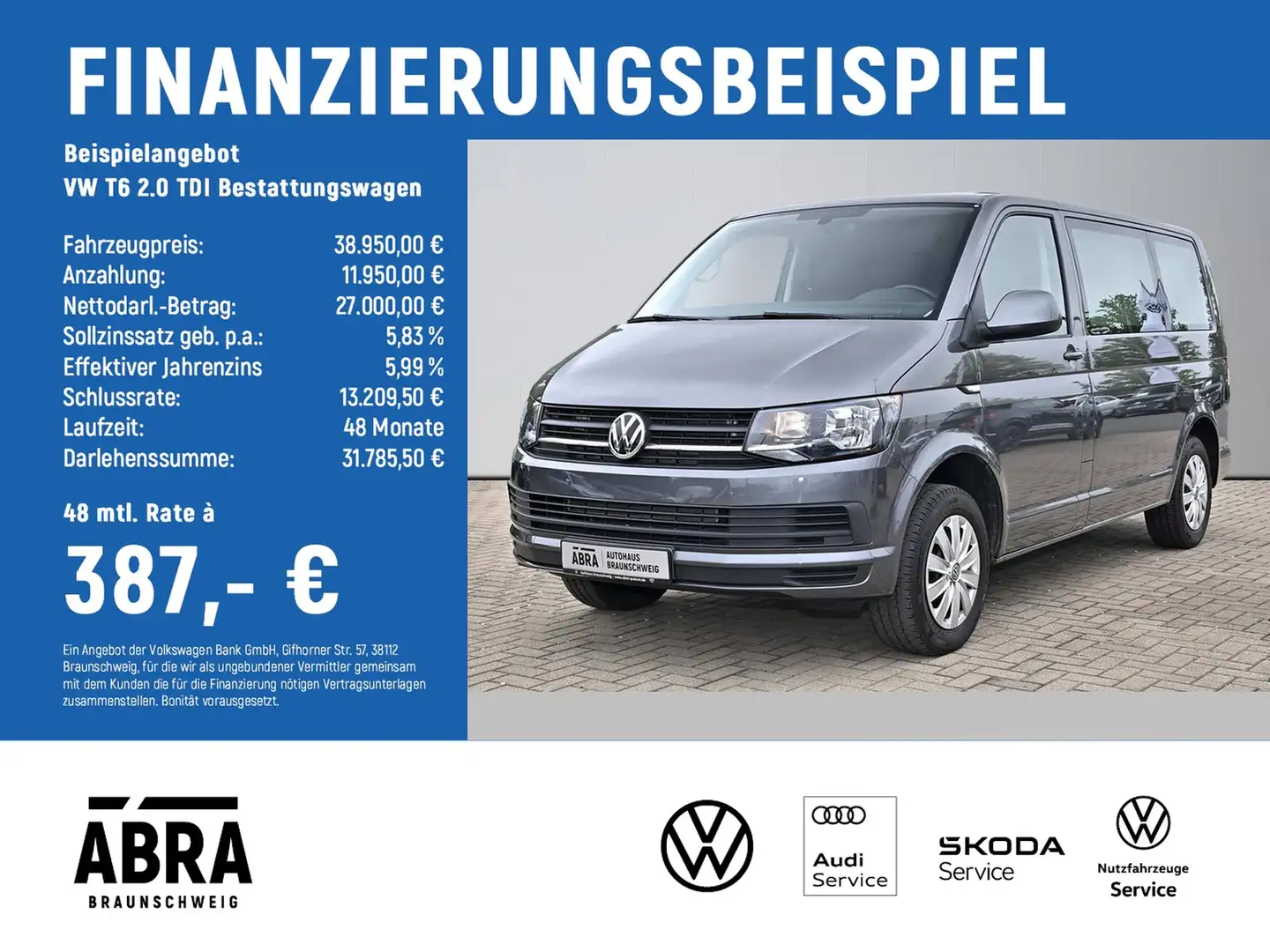 Volkswagen T6 2.0 TDI Bestattungswagen Grau - 2