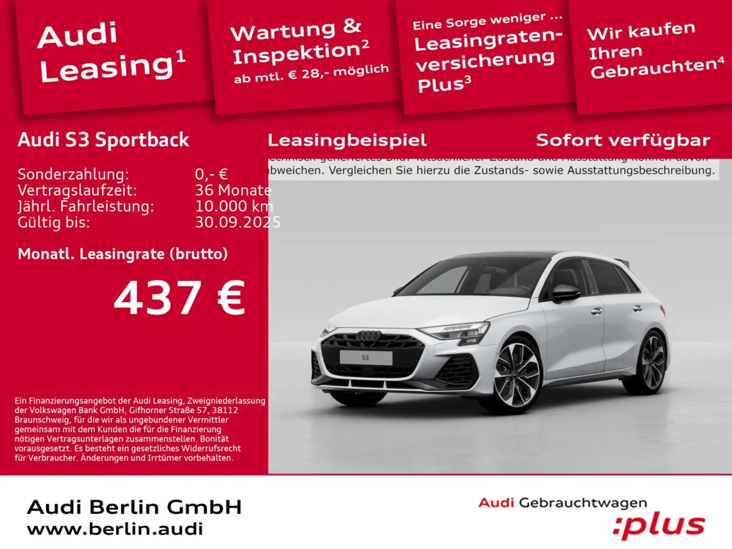 Audi S3 Sportback 2.0 TFSI Weiß - 1