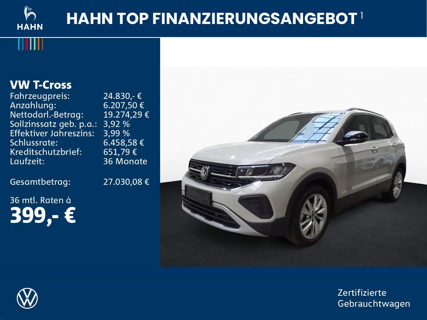 Volkswagen T-Cross 1.0TSI DSG Goal ACC AHK LED Navi PDC SHZ Grau - 2