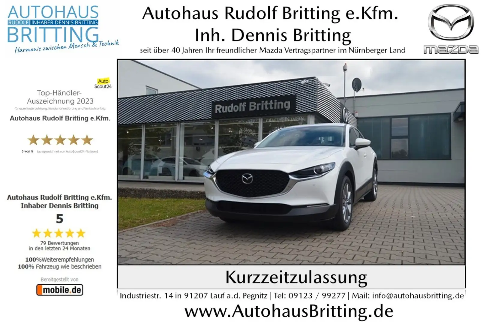 Mazda CX-30 SKYACTIV 122PS 6AG Exclusive Modell 2024 Weiß - 1