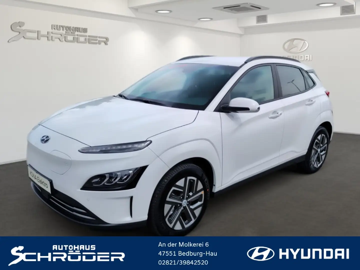 Hyundai KONA 39,2kW Standheizung, Navi, Klima. Weiß - 1