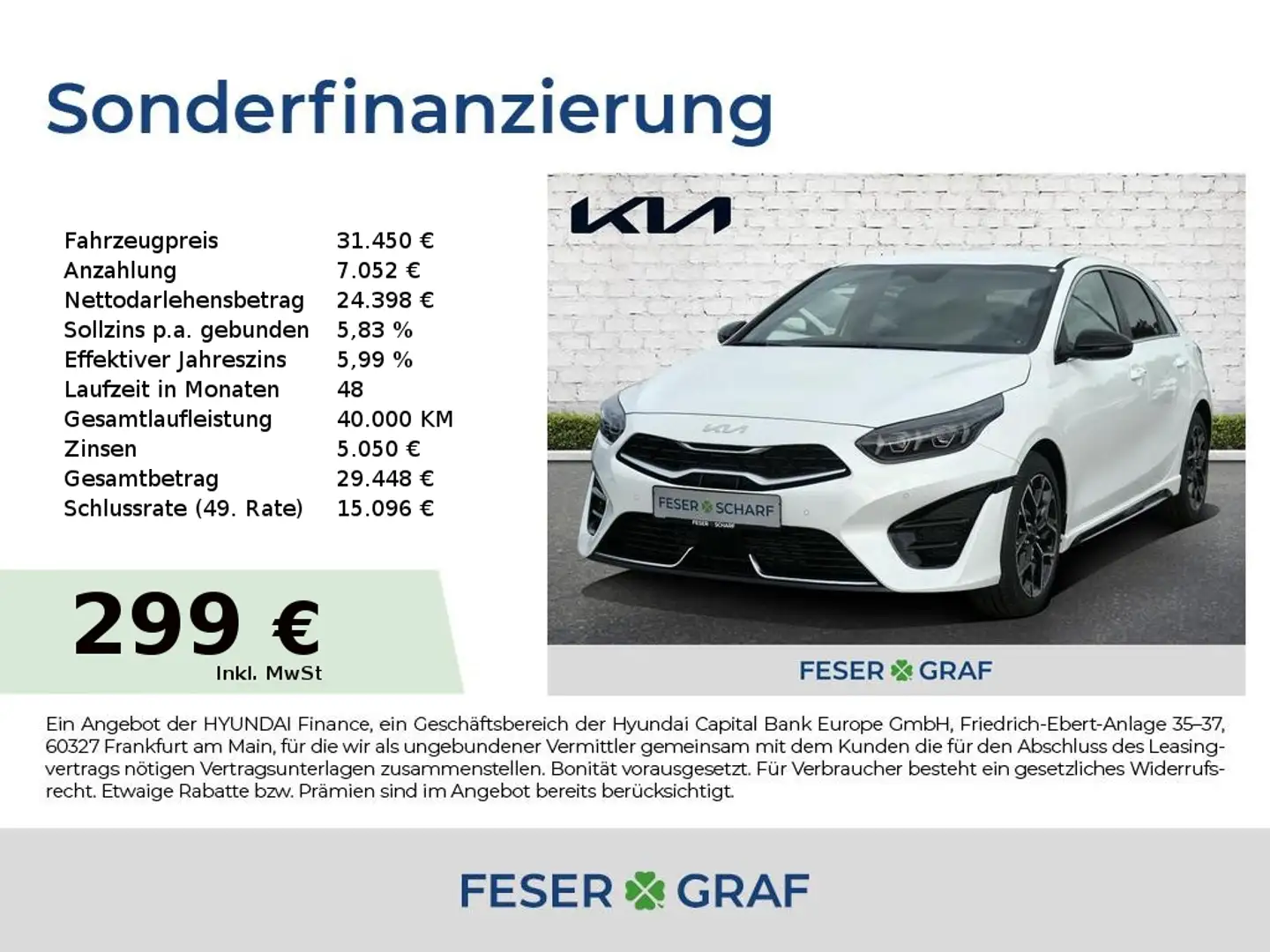 Kia Ceed / cee'd 1.5T DCT7 GT Line TECHNIK SOUND Weiß - 1