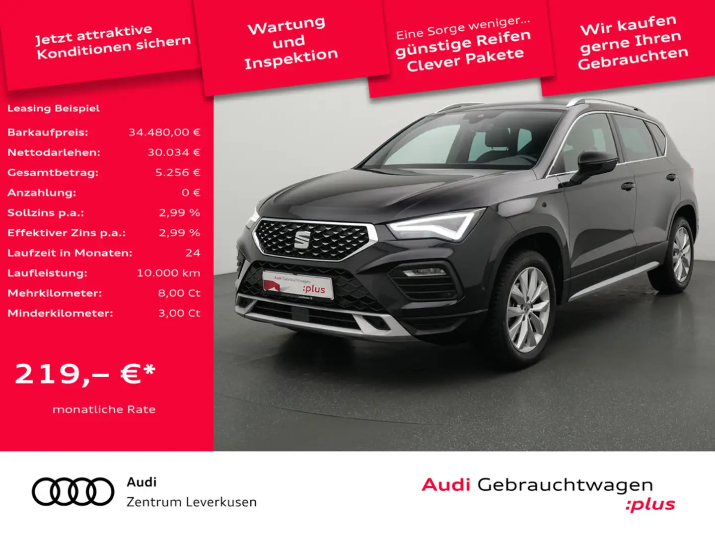 SEAT Ateca Xperience DSG AHK NAVI LEDER ACC VIRT K Schwarz - 1