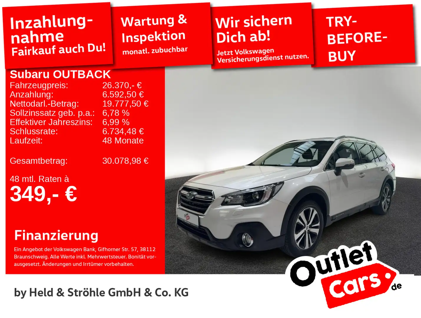 Subaru OUTBACK Outback Sport 2.5i LED NAV KAM GSD HARMAN 4xSHZ Weiß - 1
