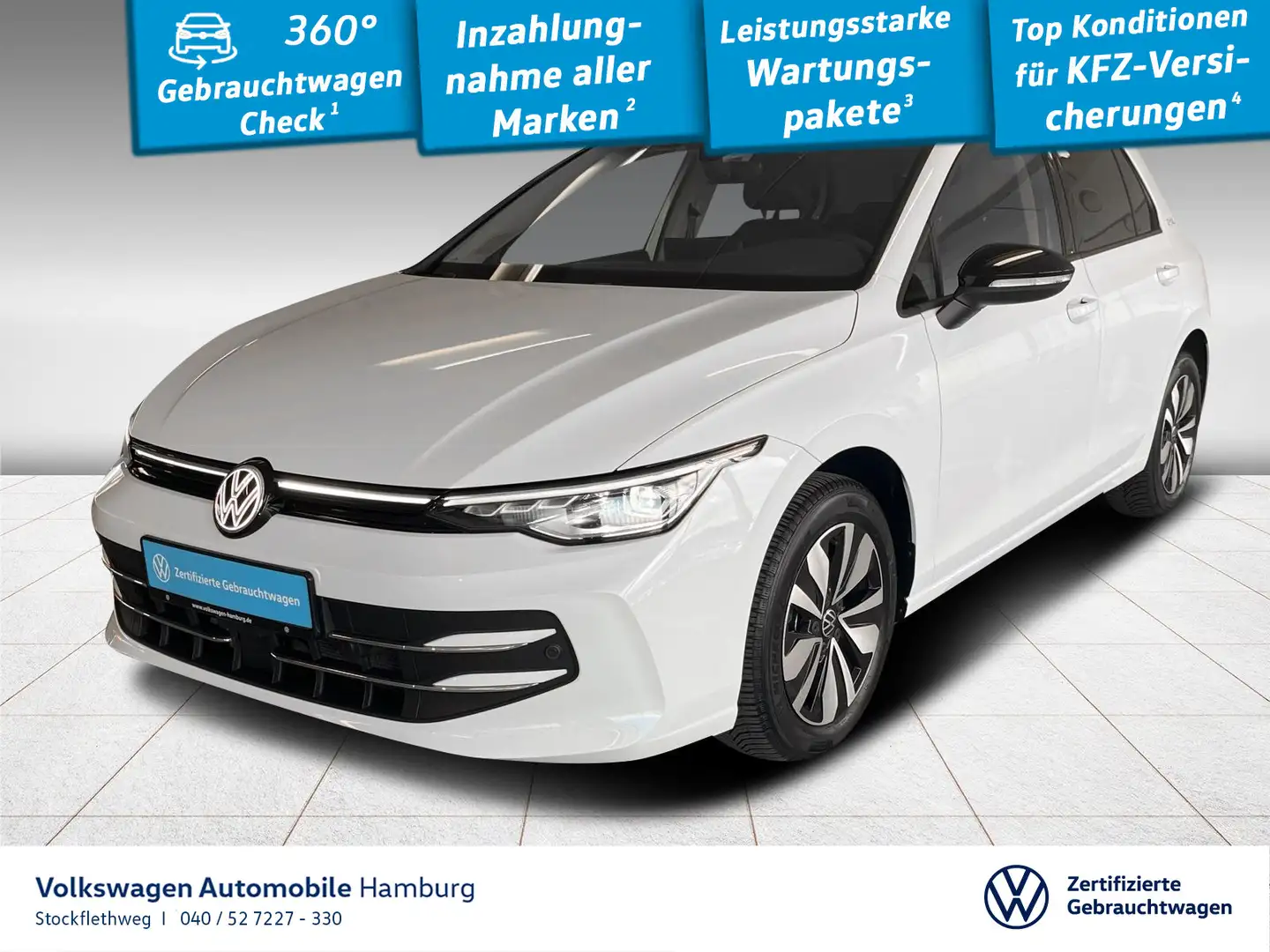 Volkswagen Golf VIII 1.5 TSI Goal AHK Navi CarPlay LED-Plus Weiß - 1