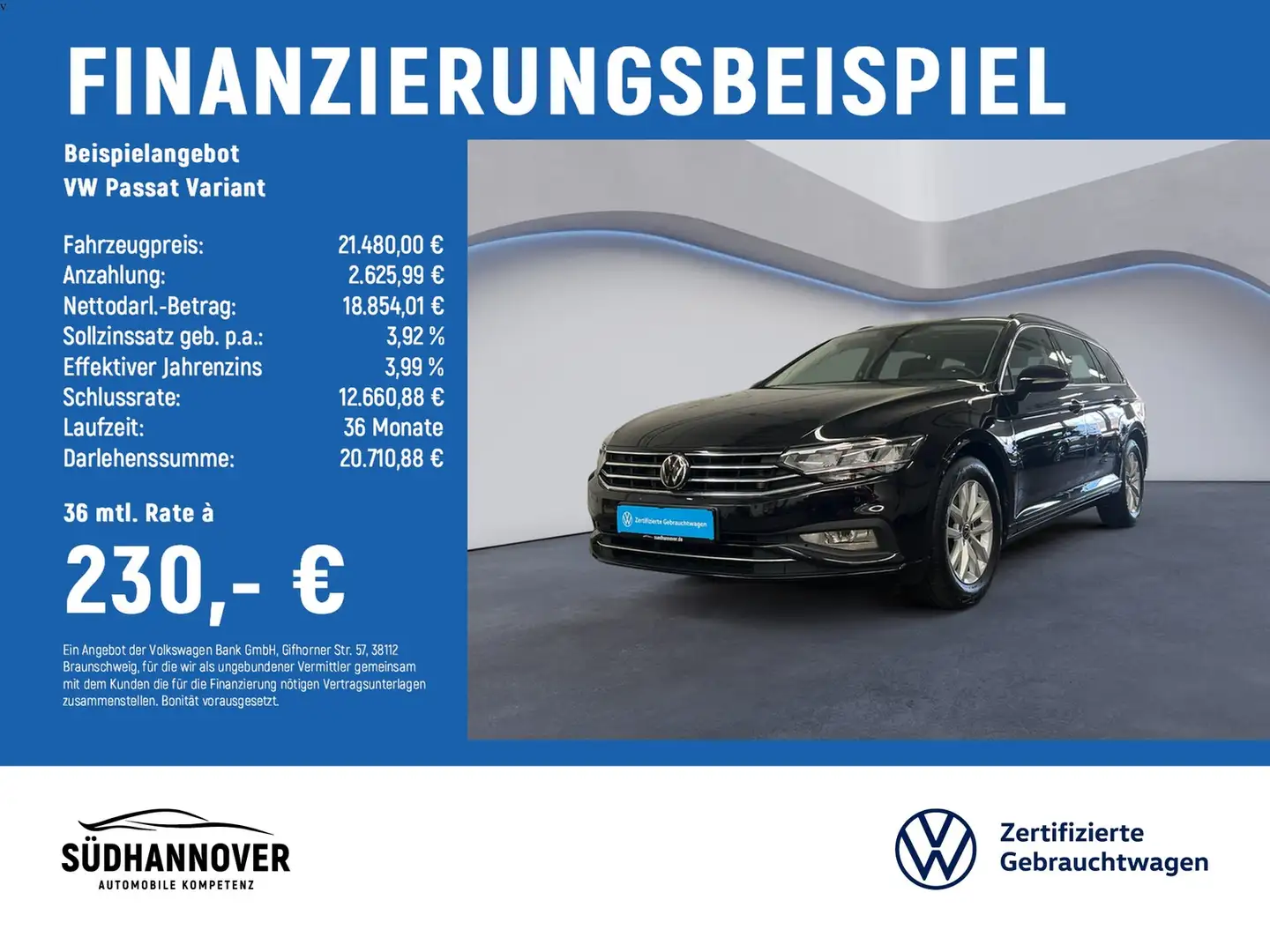 Volkswagen Passat Variant Business 2.0 TDI DSG NAVI+LED+SHZ Schwarz - 2