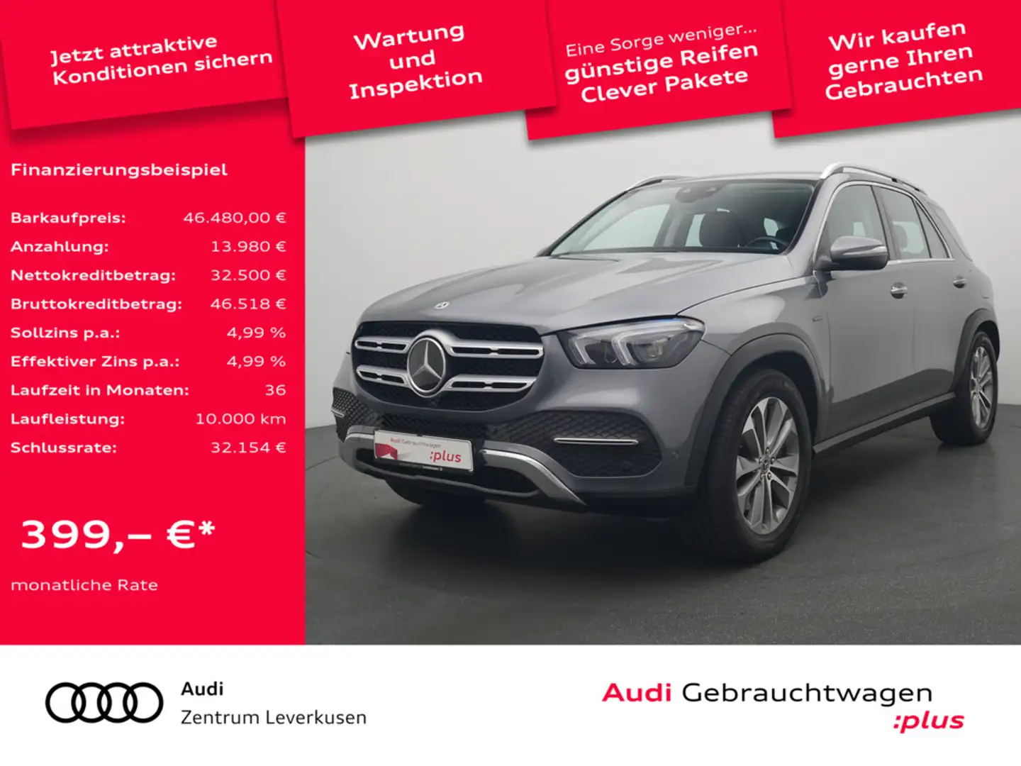 Mercedes-Benz GLE 350 e NAVI VIRT AHK KAM LEDER DISTRONIC S Grau - 1