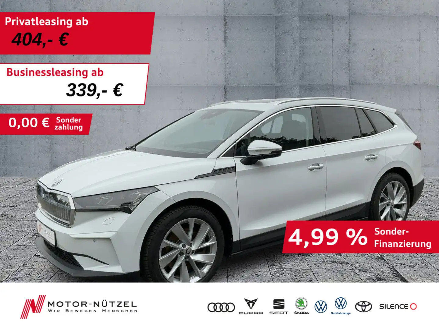 Skoda Enyaq iV 80 SUITE LEDER+MATRIX+NAVI+AHK+PANO+HuD Weiß - 1