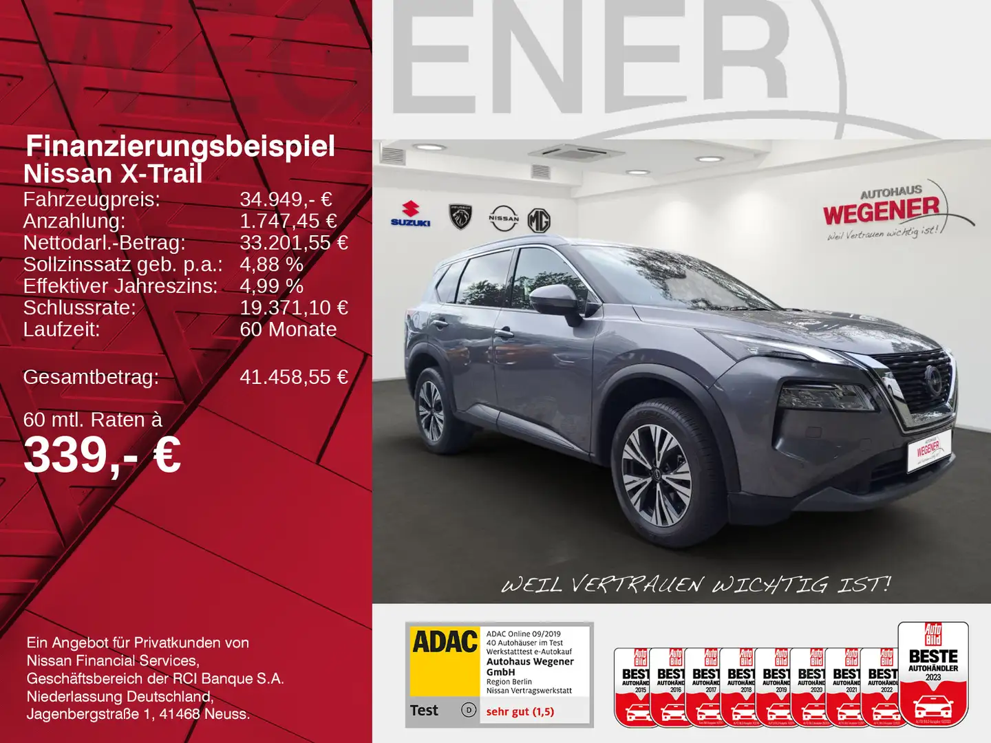 Nissan X-Trail X-TRAIL VC-T Mild Hybrid 1.5 2WD HUD, 7-Sitzer Grau - 2
