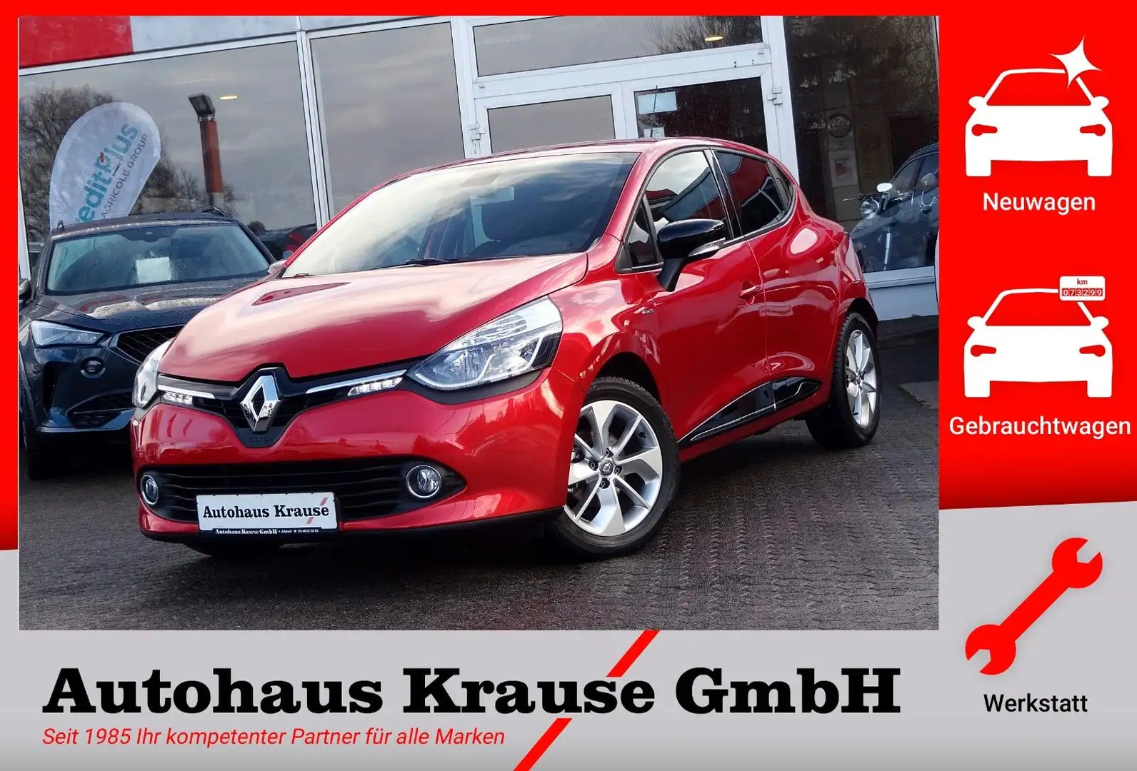 Renault Clio IV 1.2 Limited-DAB/KEYLESS/KLIMAAUT/NAVI Rot - 1