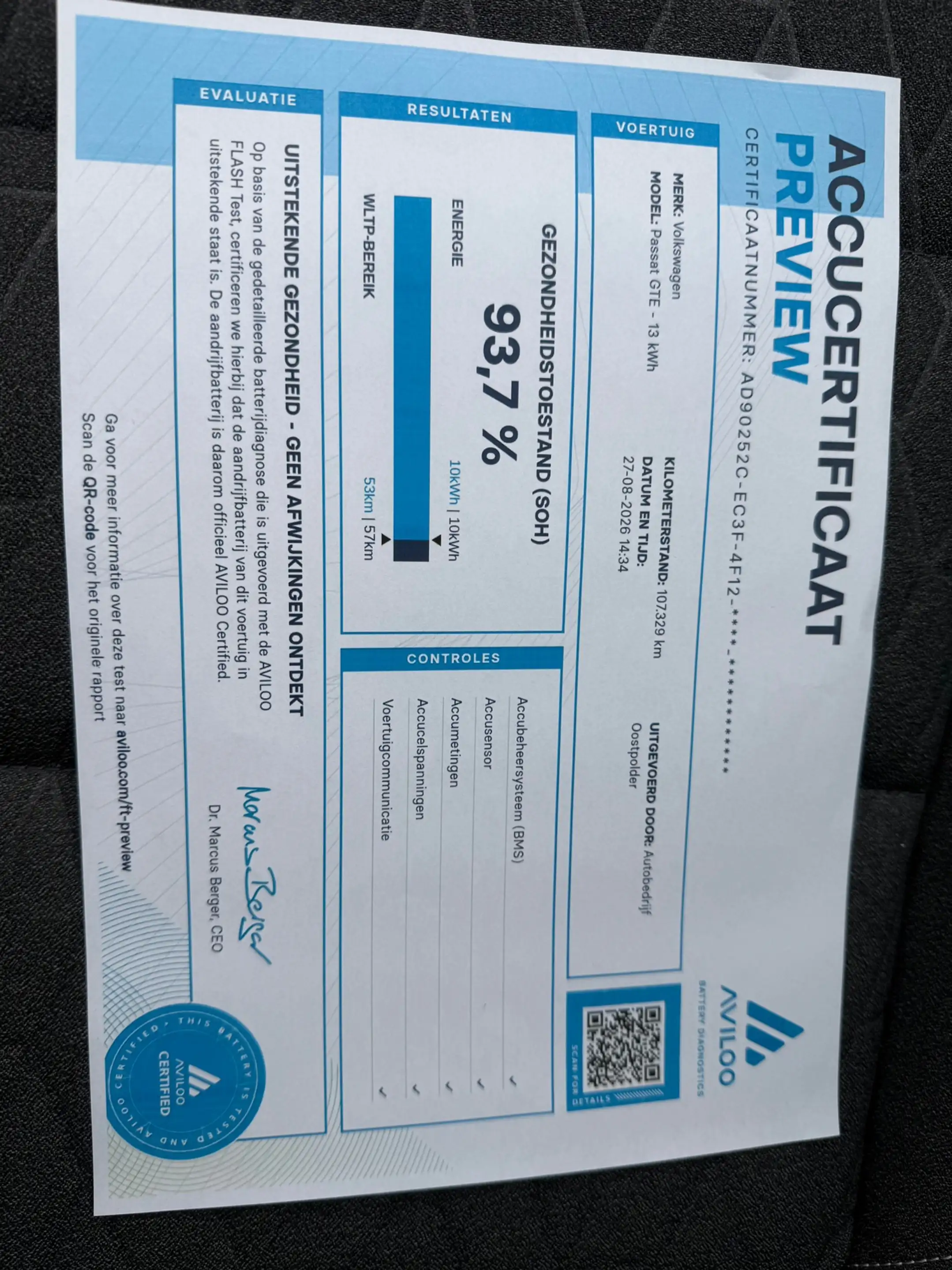 Volkswagen Passat Variant 1.4 TSI PHEV GTE Business SOH 93% — photo 28