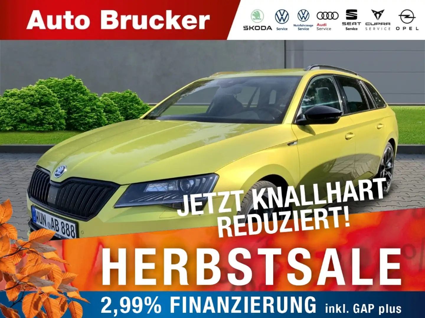 Skoda Superb Combi 4x4 2.0 TDI Sportline Xenon AHK Navi Gelb - 1