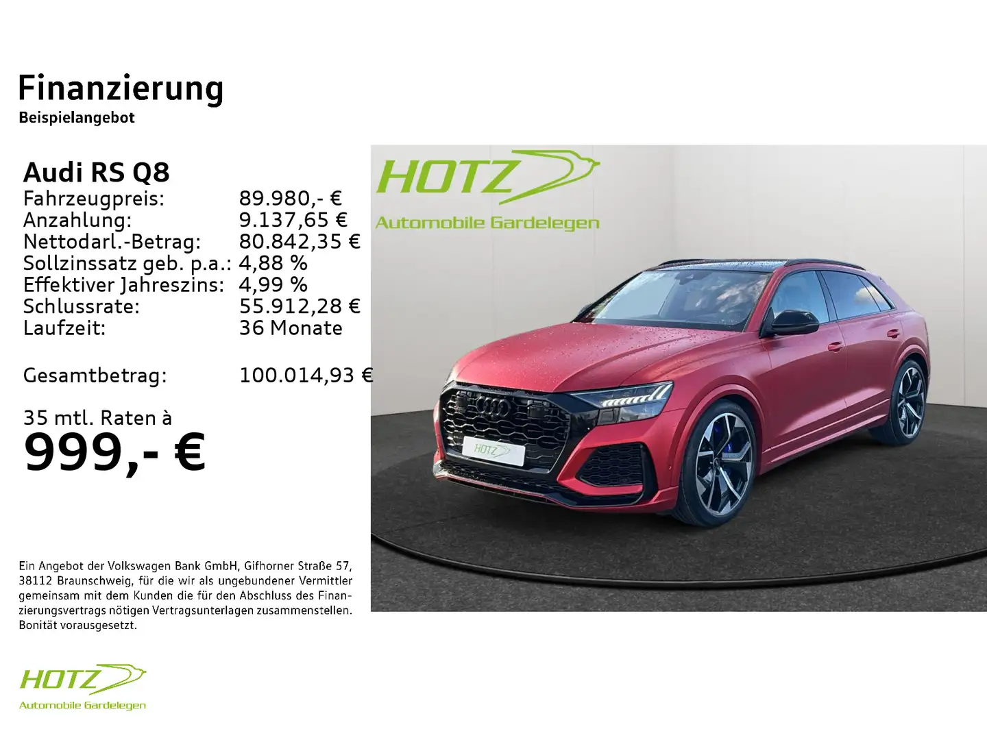 Audi RS Q8 4.0 TFSI quattro MATRIX/HUD/AHK Schwarz - 2