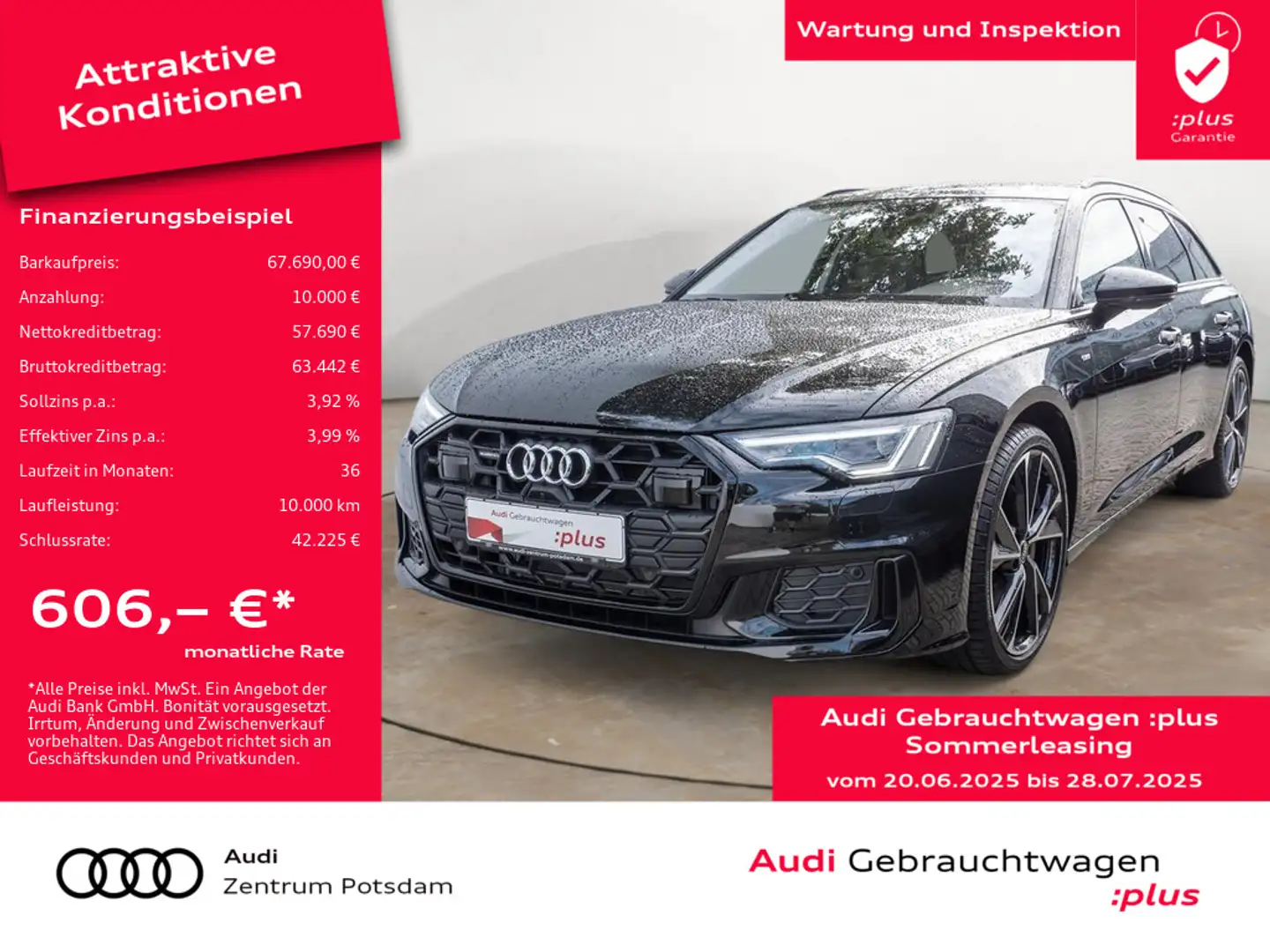 Audi A6 Avant 50TDI quattro S line LED NAVI B&O AC Schwarz - 1