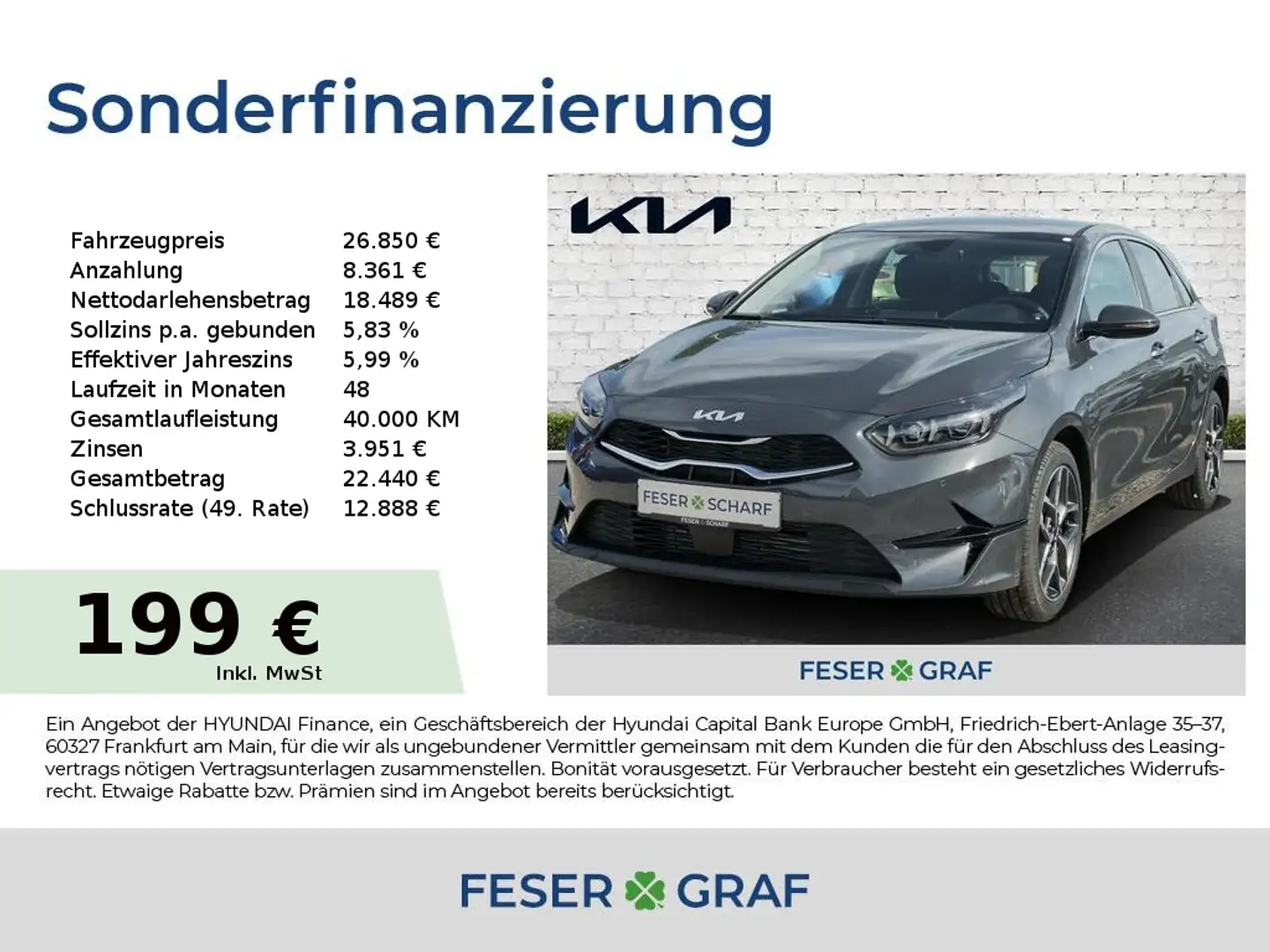 Kia Ceed / cee'd 1.5T DCT7 SPIRIT TECHNIK NAVI KLIMA UVM. Grijs - 1
