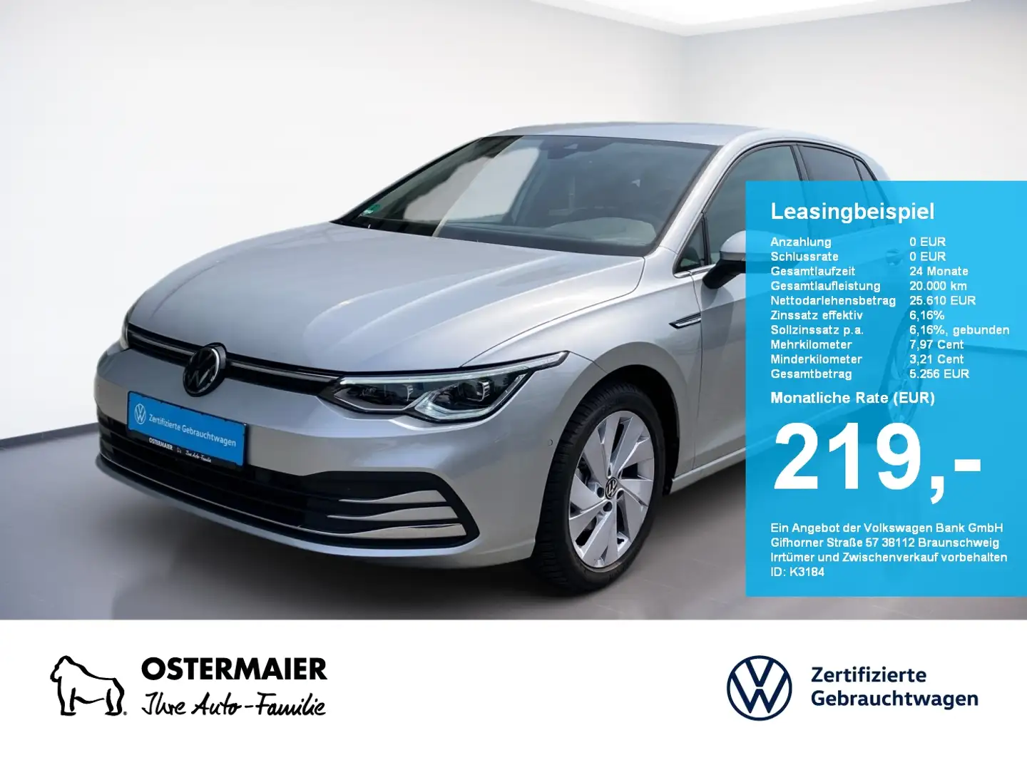 Volkswagen Golf VIII STYLE 1.5TSI 150PS NP.45T STDHZG.NAVI.KAMERA. Argent - 1