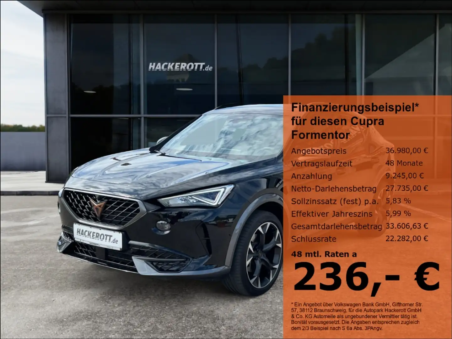 CUPRA Formentor 4Drive 2.0 TDI Leder Standhzg. Panorama 360°Kamera Schwarz - 1