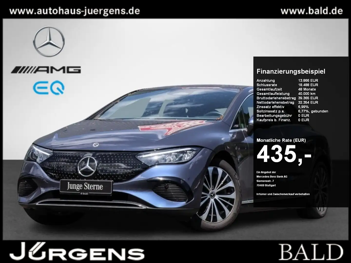 Mercedes-Benz EQE 300 Electric-Art/Wide/LED/AHK/Totw/Memo/19" Blue - 1