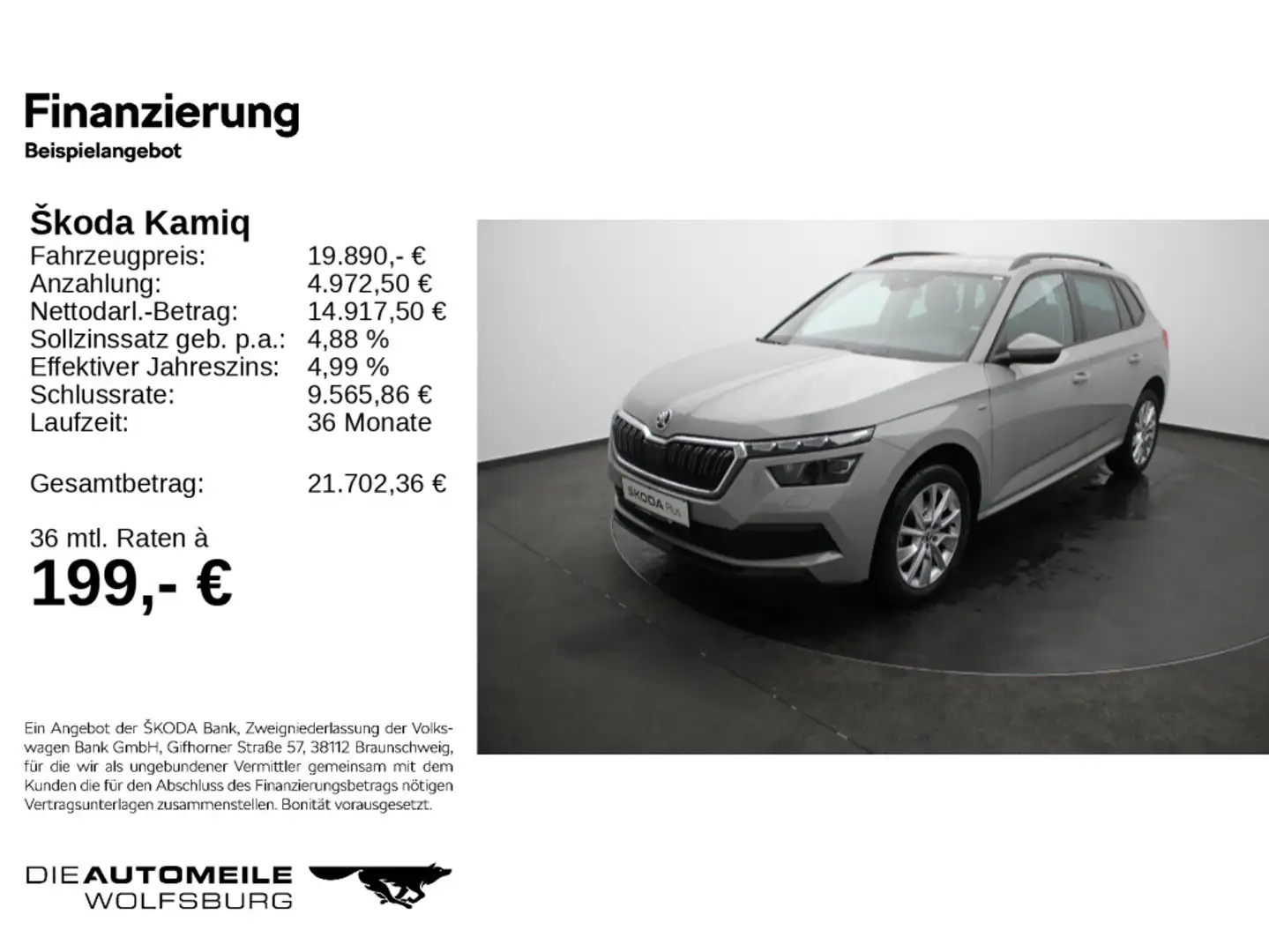 Skoda Kamiq 1.0 TSI DSG Clever AHK/Tempo/Einparkhi Grau - 2
