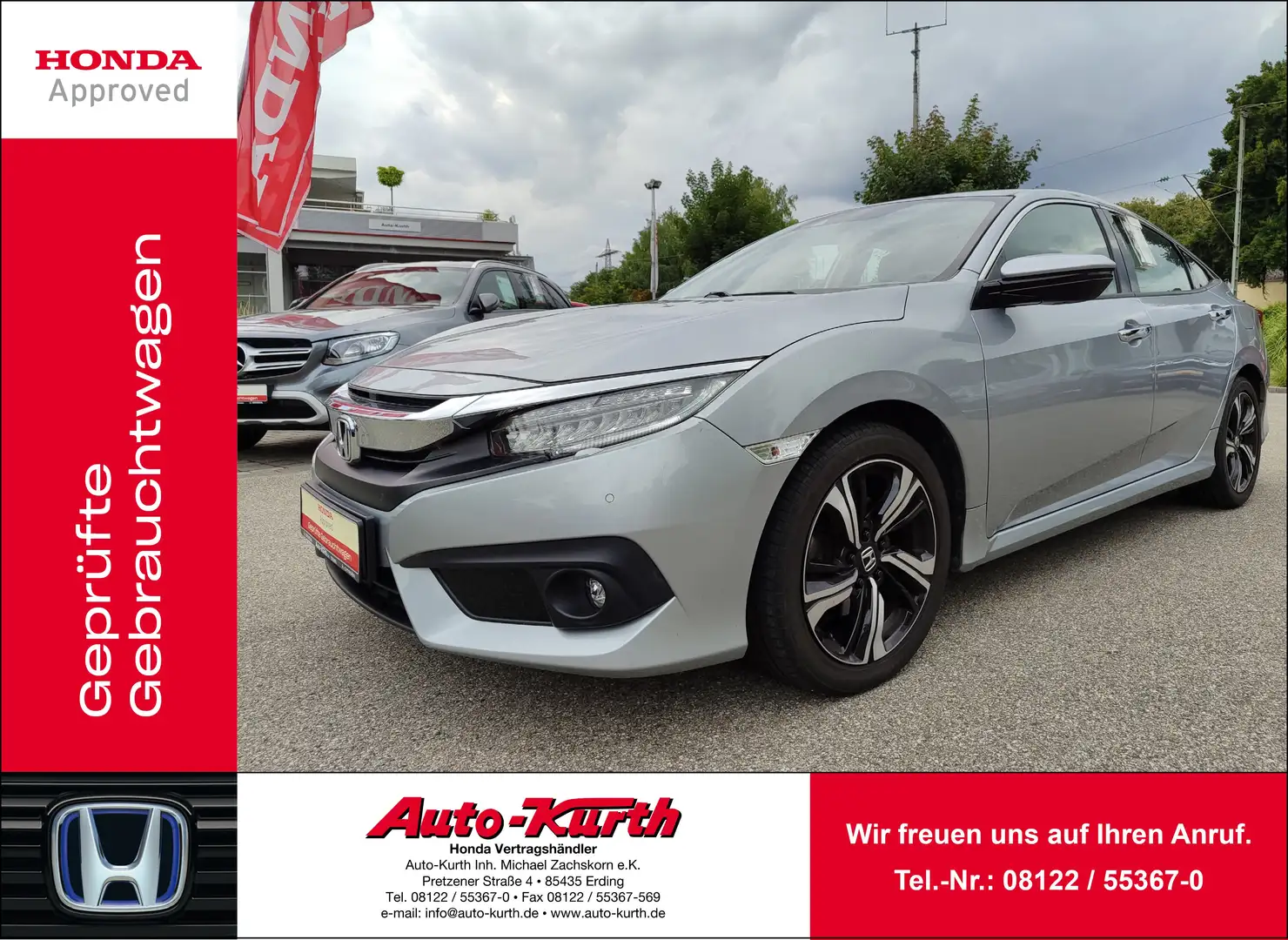 Honda Civic 1.5 i-VTEC Turbo CVT Executive -AT-Leder-Navi-LED Silber - 1