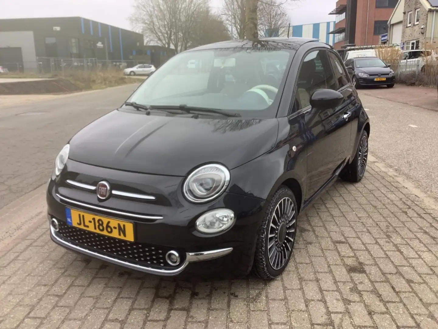 Fiat 500 schuifdak, leer, automaat, lounge turbo Negro - 1