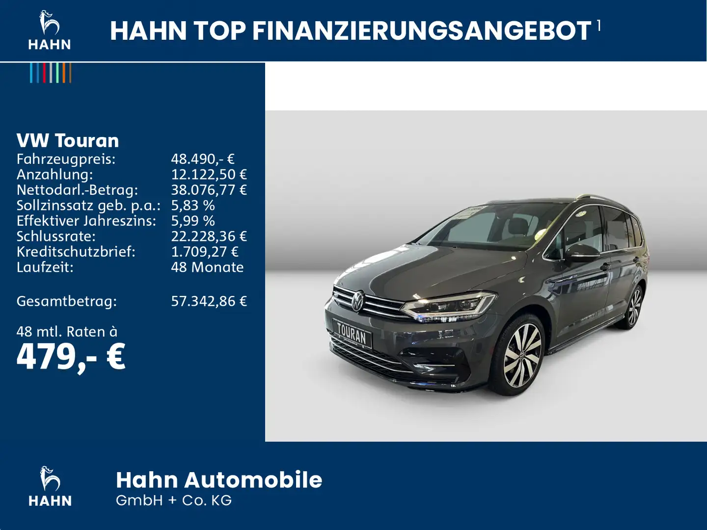 Volkswagen Touran TOURAN HIGHLINE 7-SITZER AHK NAVI R-LINE PANO Grau - 2