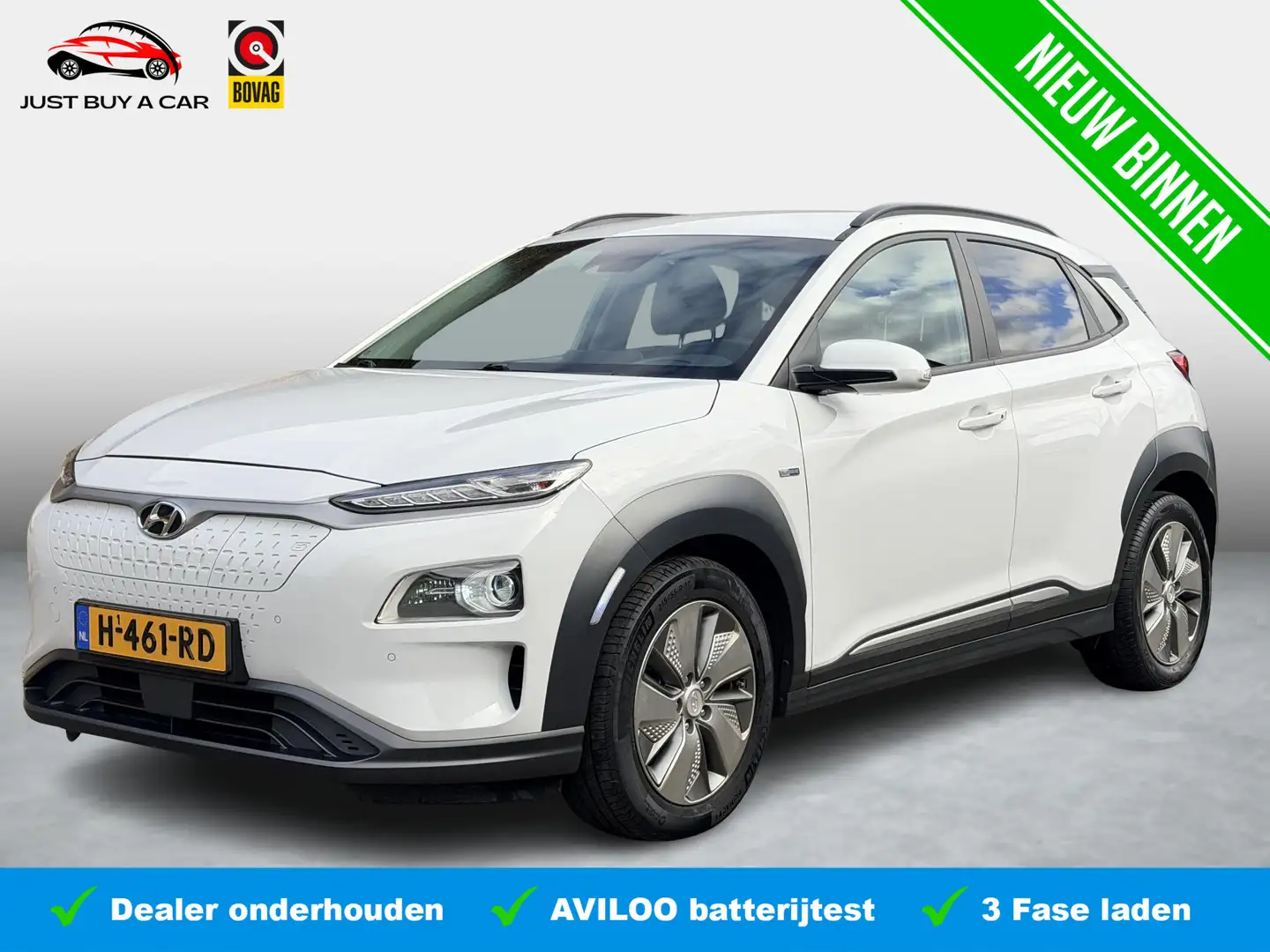 Hyundai KONA EV Premium 64 kWh SoH 92,2% / Warmtepomp / 3 Fase Wit - 1