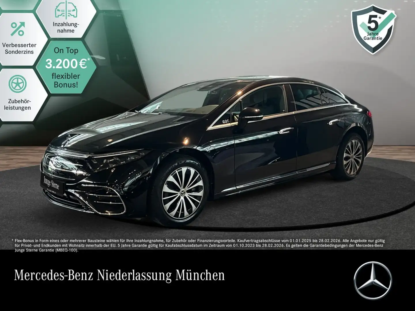 Mercedes-Benz EQS 350 AMG Fahrass Pano Burmester Distr. HUD PTS Negru - 1