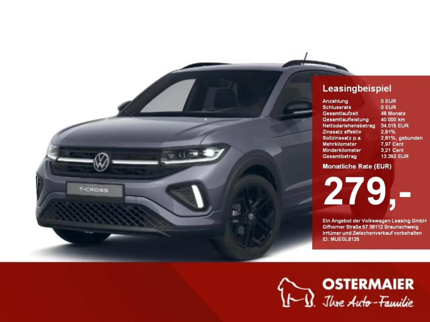 Volkswagen T-Cross R-Line 1.5TSI DSG AHK,ACC,IQ.LIGHT,KAMERA,NAVI,KEY Grau - 1