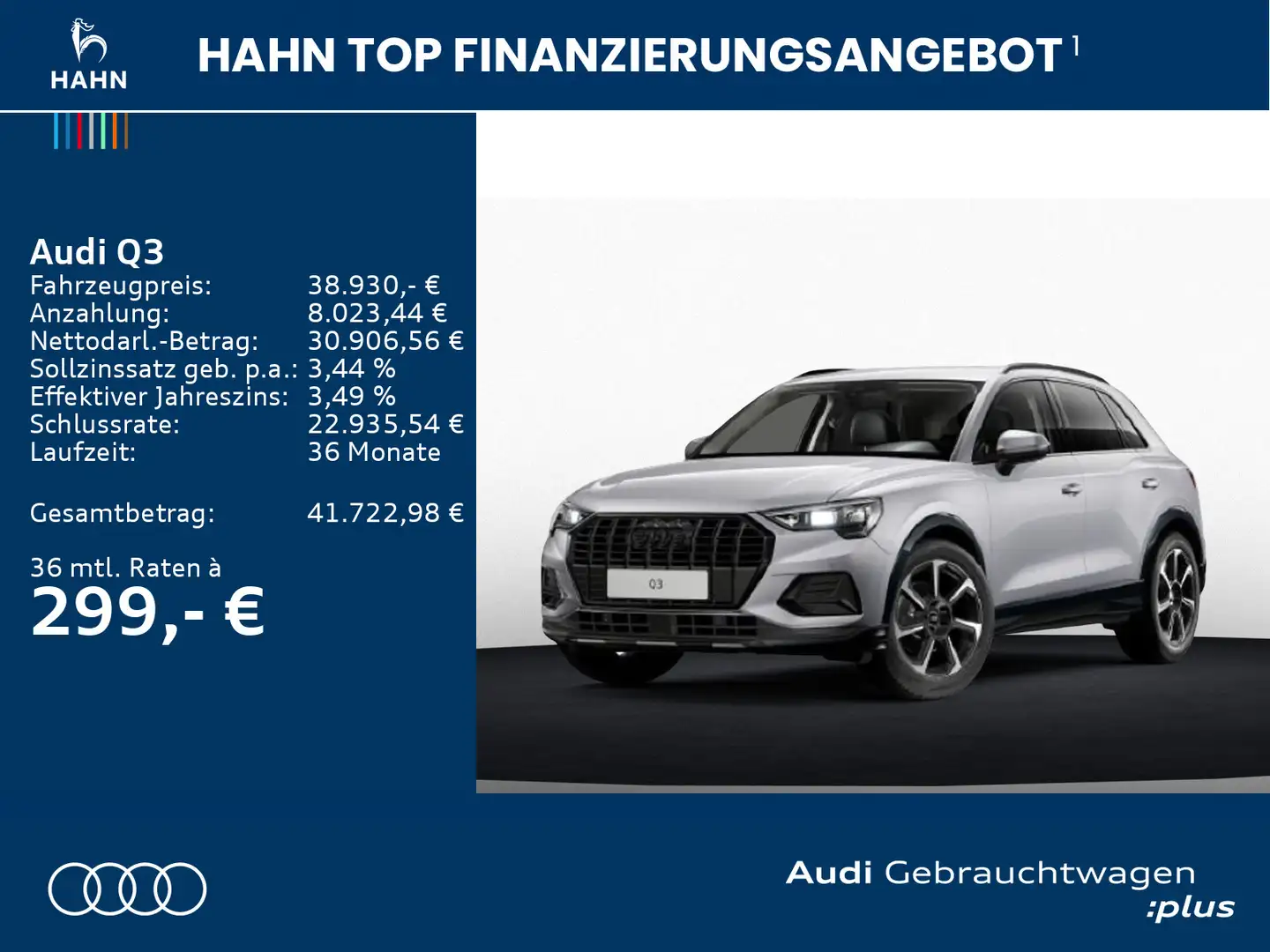 Audi Q3 advanced 35TFSI S-trc LED AHK Navi Einparkh Silber - 2