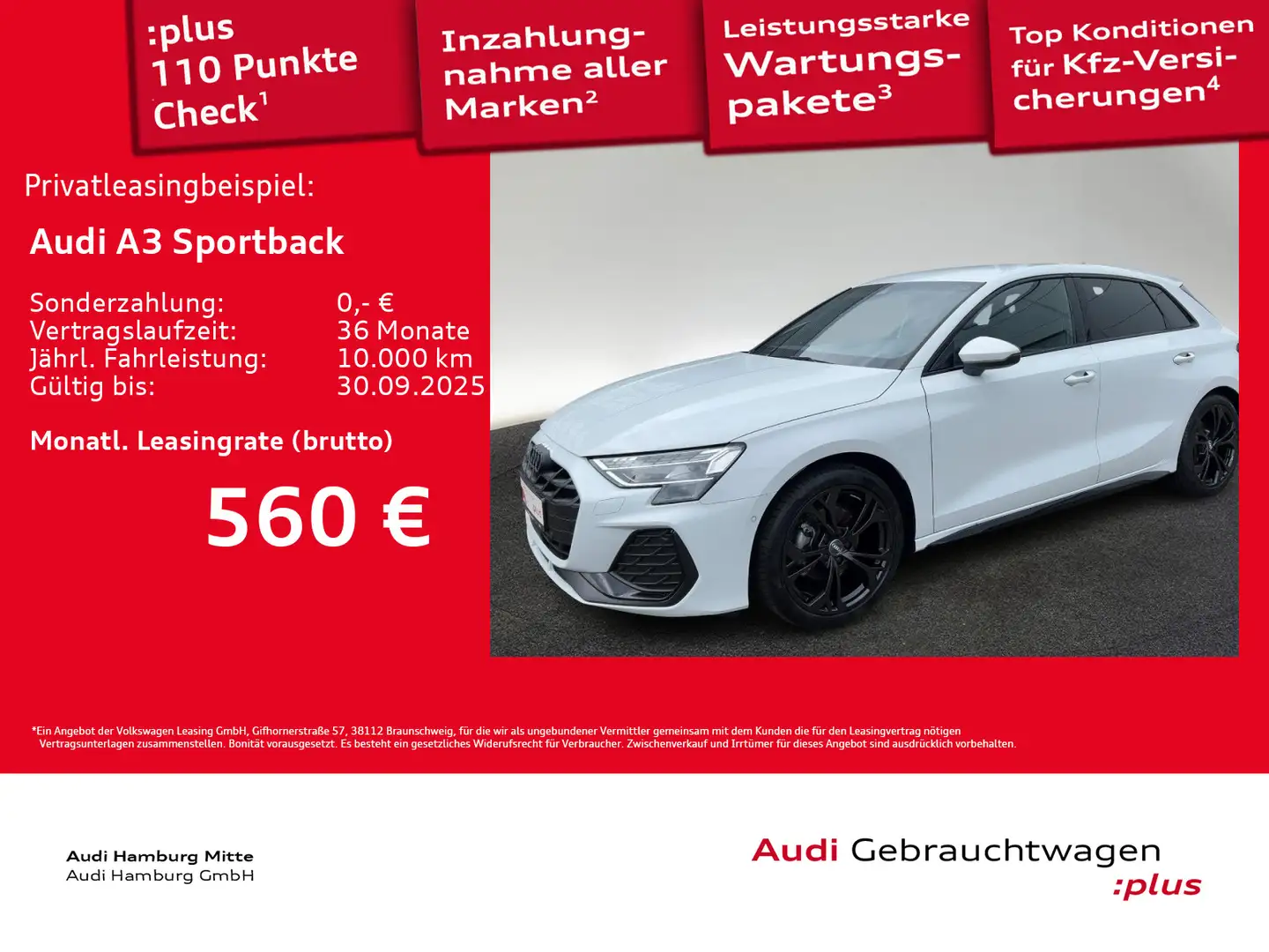 Audi A3 35 TDI S line S tronic Matrix Sonos Blanc - 1