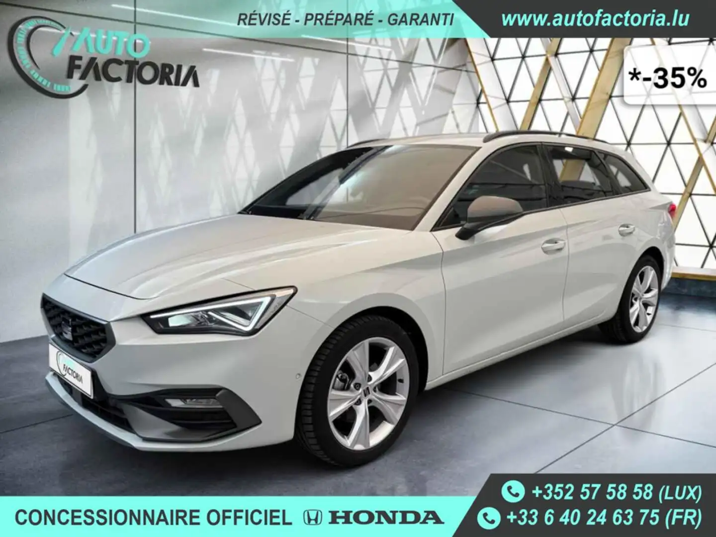 SEAT Leon Break -35% 1.5 TSI 150cv BVA FR+GPS+CAM+LED+Opts Beige - 1