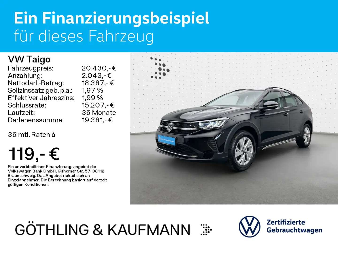 Volkswagen Taigo Life 1.0 TSI 70kW 5-Gang*APP*SHZ*ASG*PDC*V Schwarz - 2