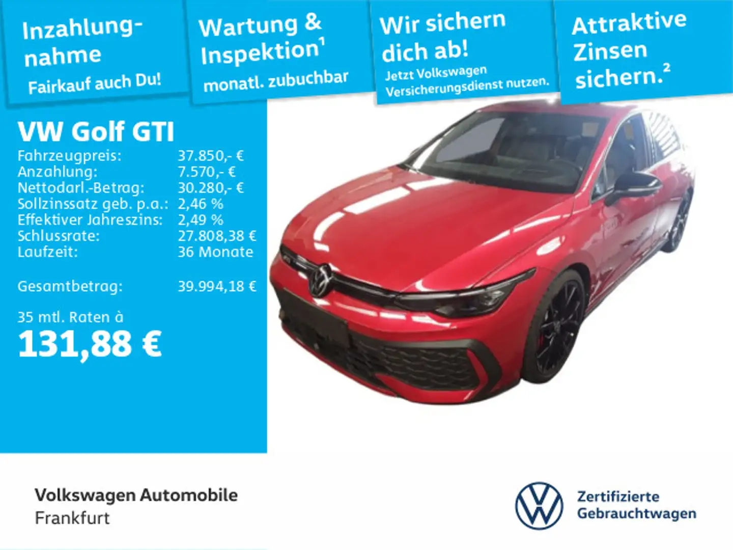 Volkswagen Golf GTI Golf VIII GTI 2.0 TSI DSG Blackstyle DCC KAM ACC Rot - 1