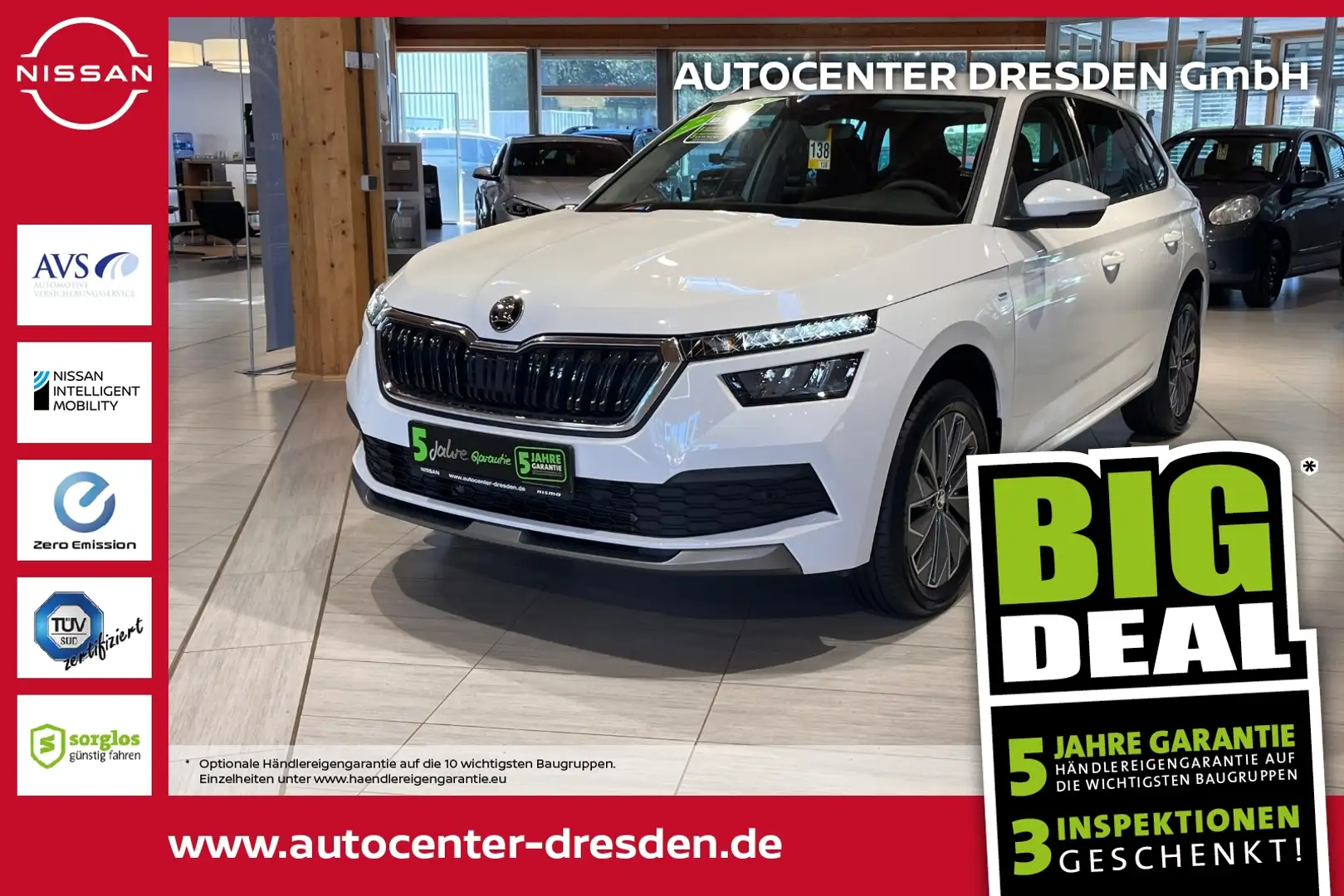 Skoda Kamiq 1.0 TSI Tour LED+SHZ+Winterp.+2xKlima+Kam. Weiß - 1