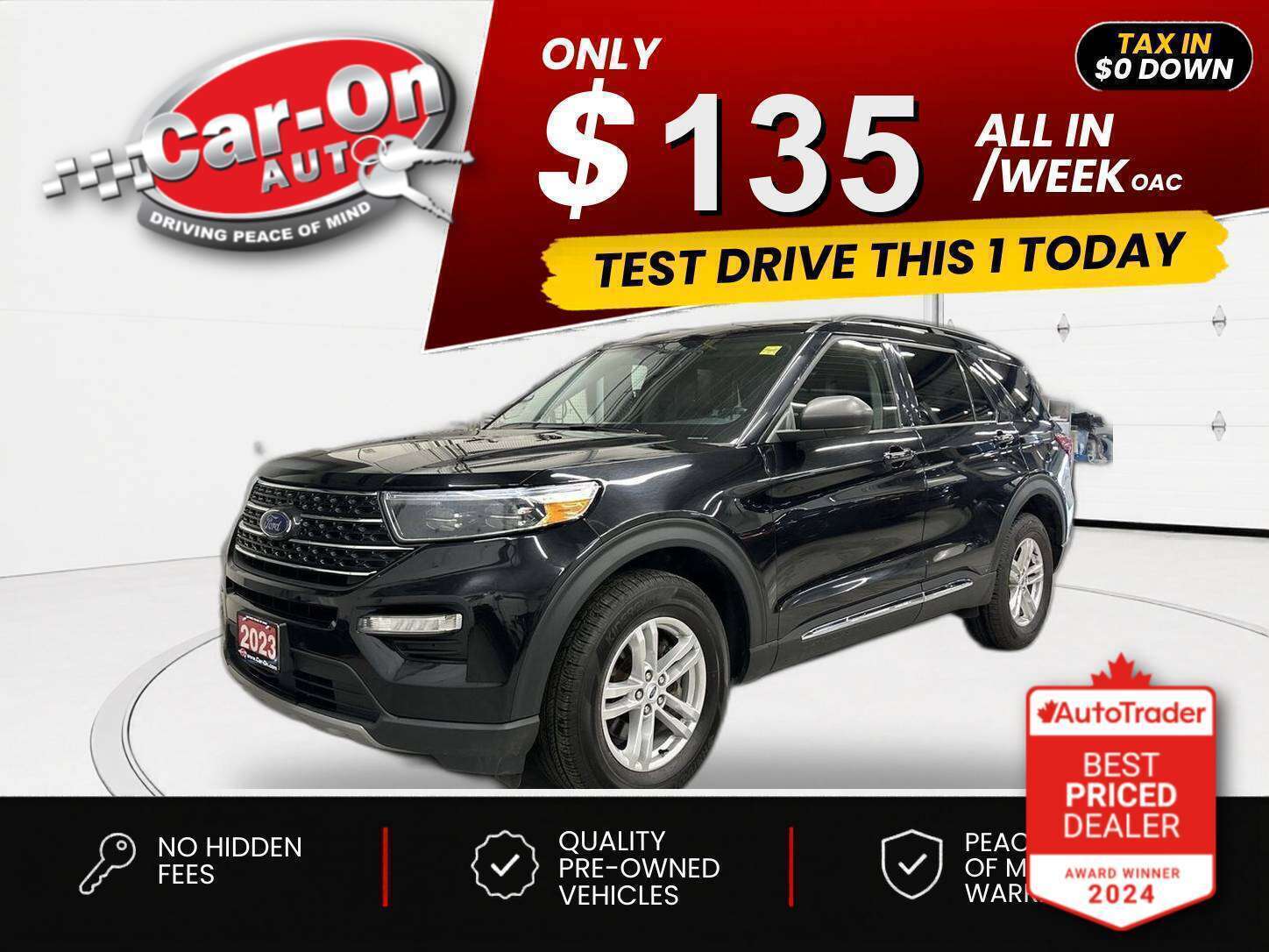 Black 2023 Ford Explorer XLT AWD SUV / Crossover All-Wheel Drive Automatic