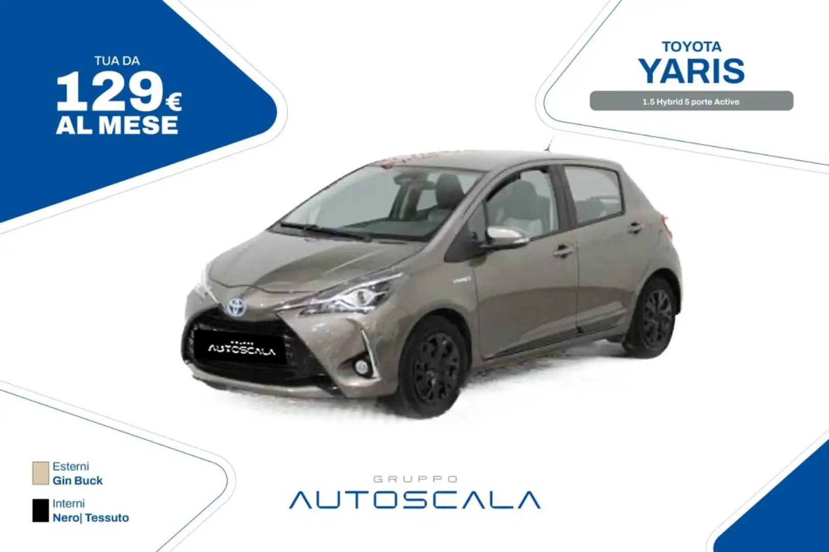 Toyota Yaris 1.5 Hybrid 5 porte Active Bej - 1