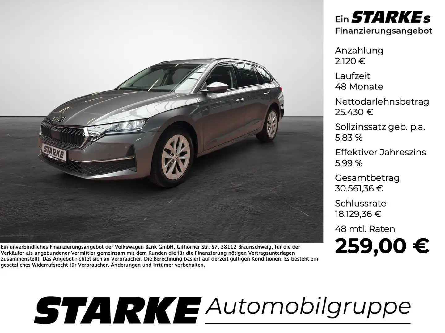 Skoda Octavia Combi 1.5 eTSI DSG Selection Grau - 1