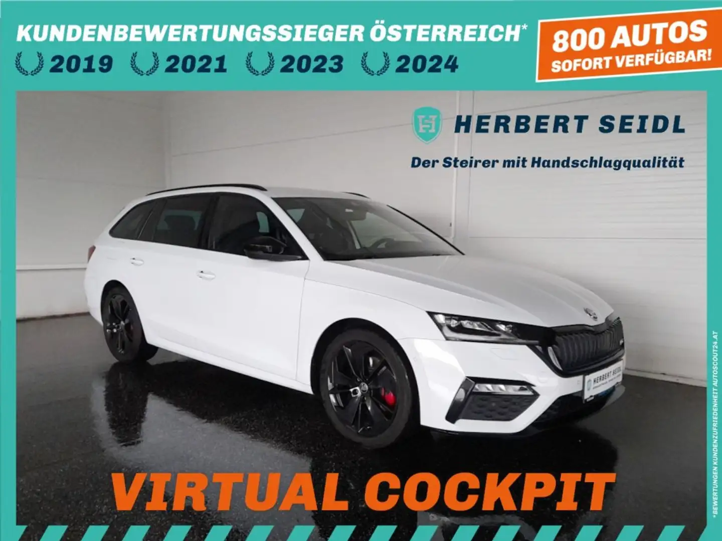 Skoda Octavia Combi RS 2,0 TDI DSG *MATRIX-LED / HEAD-UP / 18 ZOLL / VIRTUELL / NAVI / AHV / KEYLESS* Weiß - 1