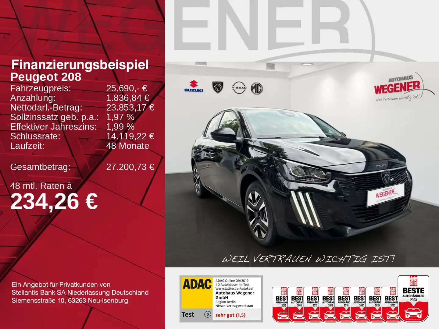 Peugeot 208 Allure HYBRID 110 e-DSC6 *SHZ*ACC*CarPlay* Schwarz - 2