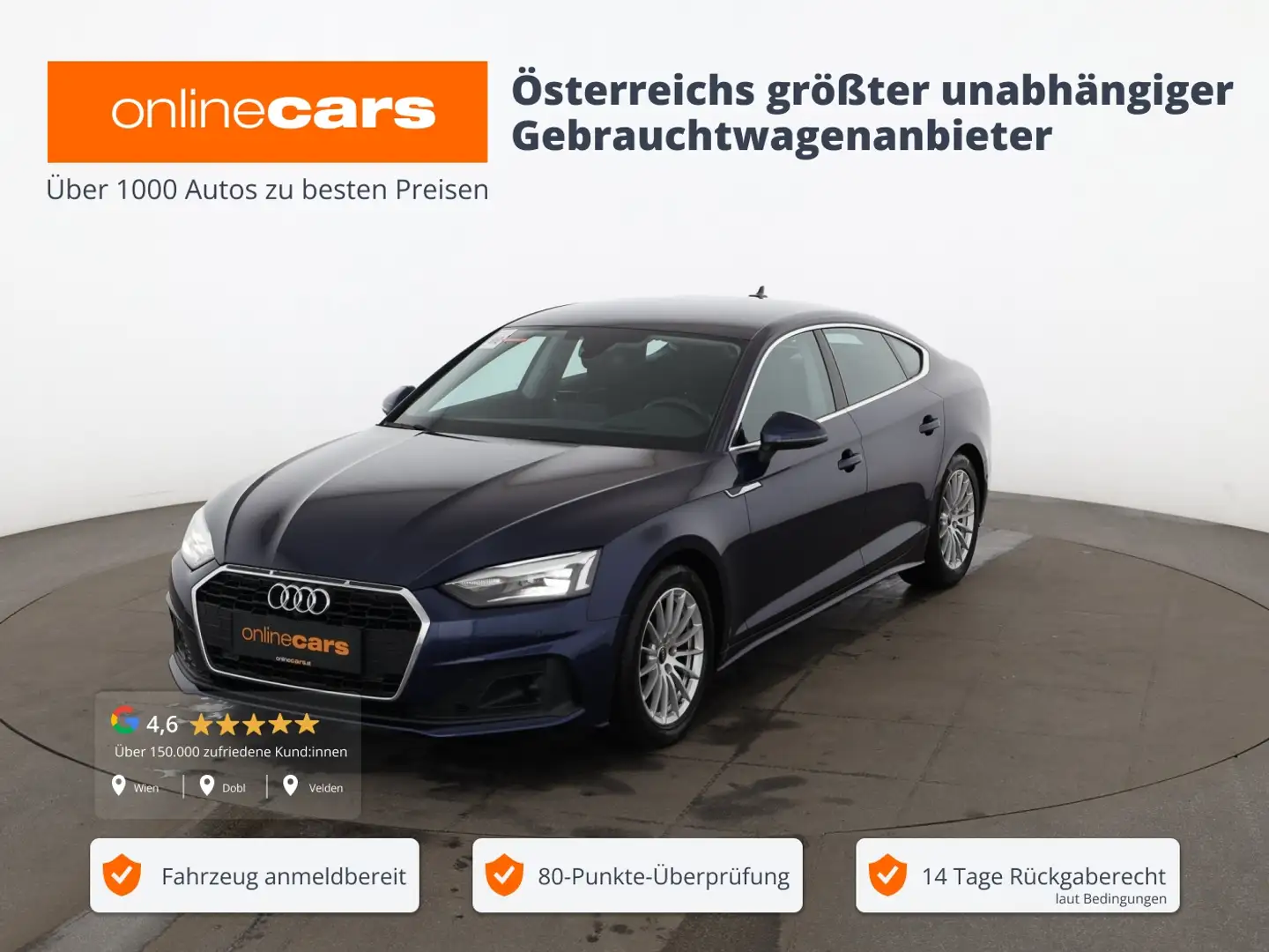 Audi A5 SB 35 TDI Aut LED 360-CAM HEAD-UP RADAR NAVI Blau - 1