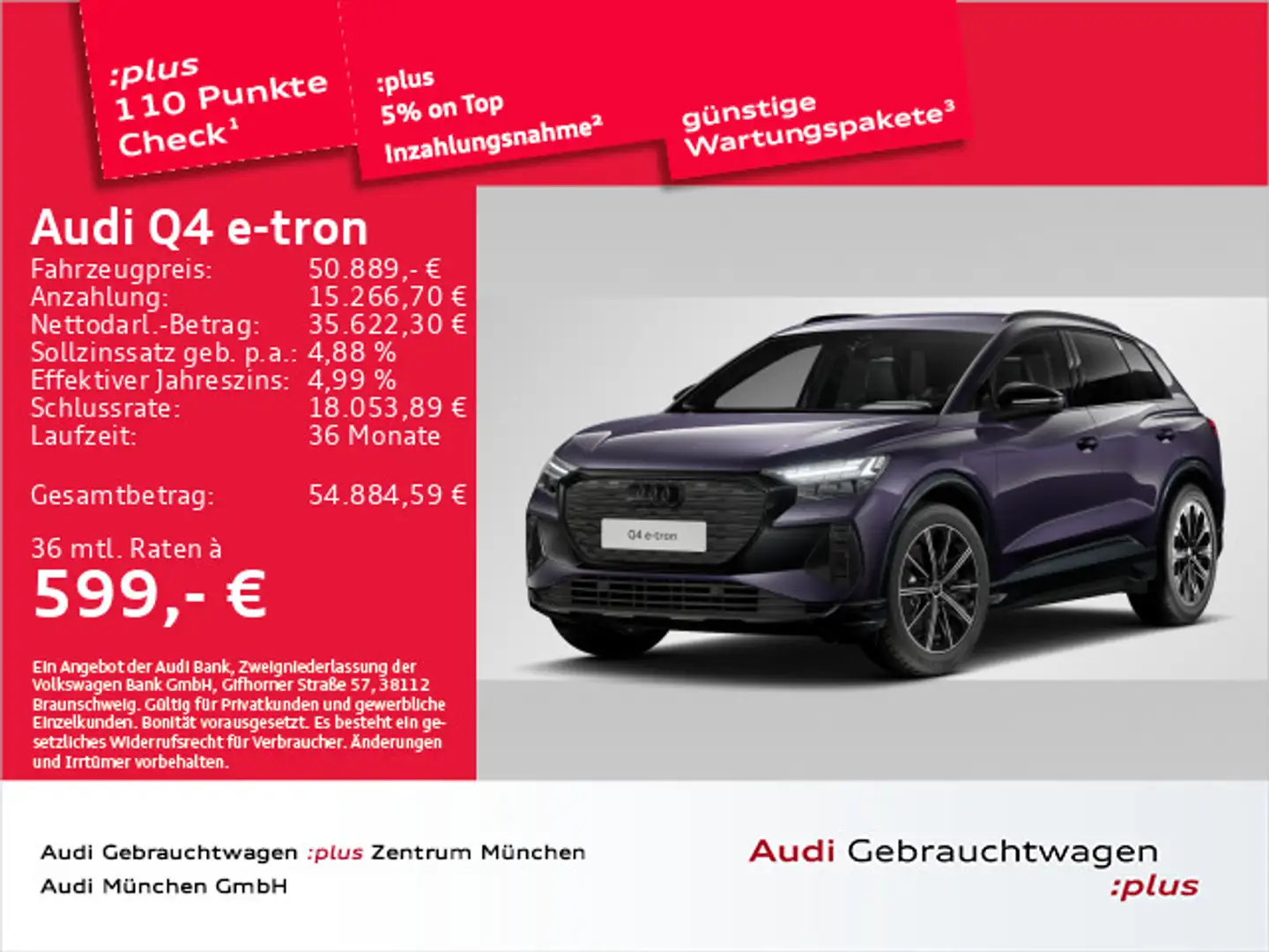 Audi Q4 e-tron 45 advanced Matrix/Navi+/Memory/Kamera Violett - 1