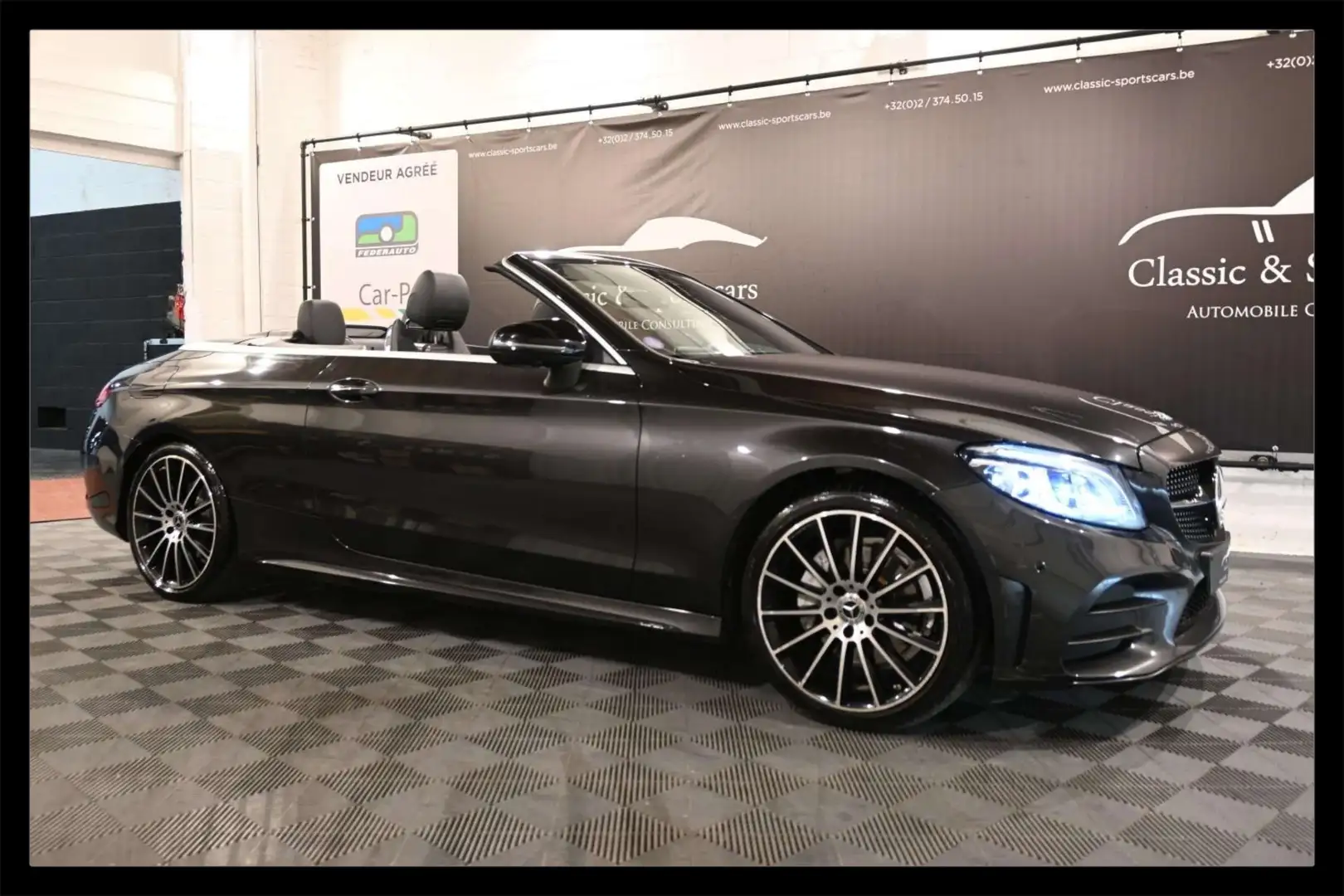 Mercedes-Benz C 200 C200 CABRIOLET AMG LINE / CAMERA 360 / BURMESTER Noir - 1