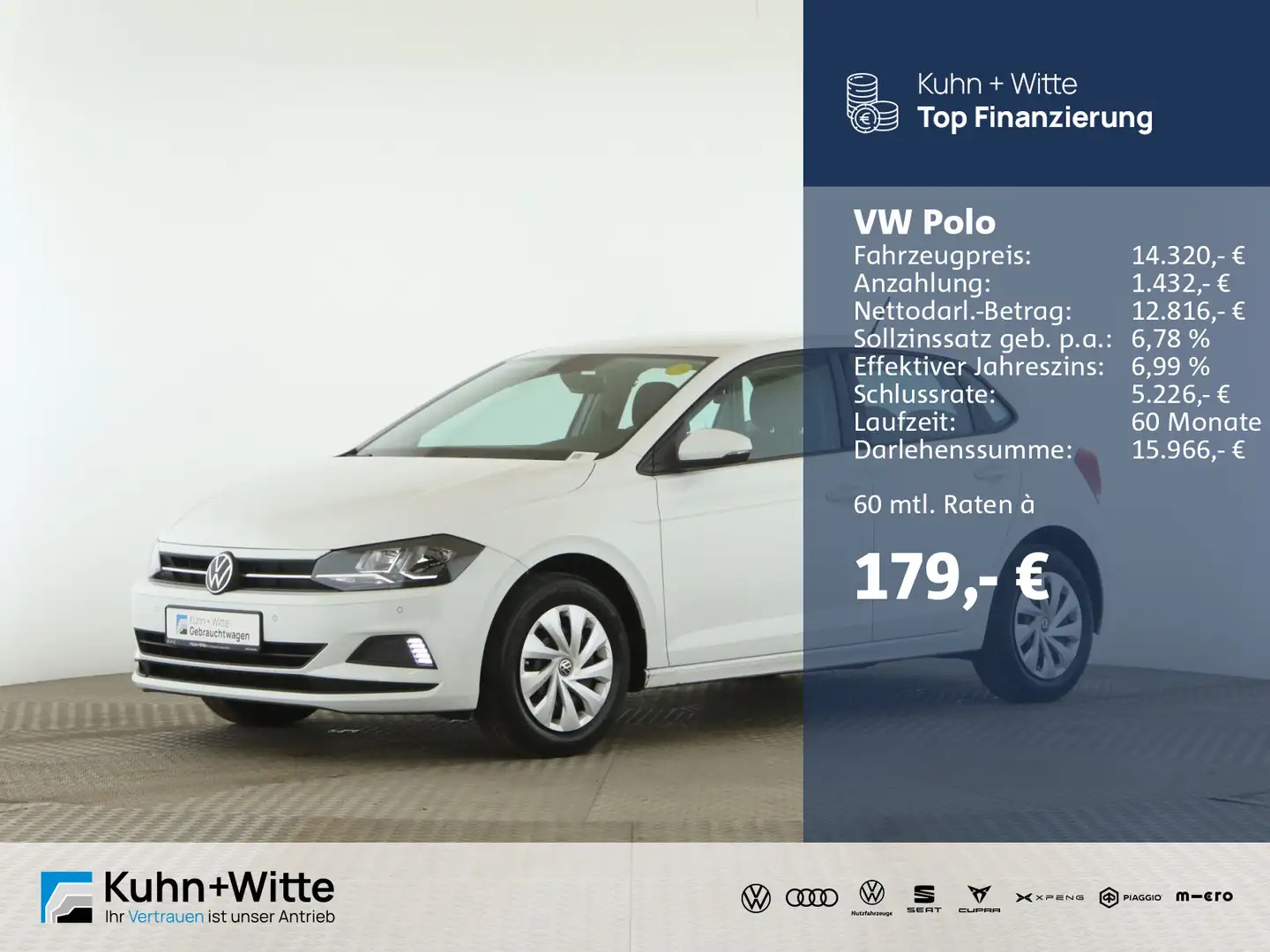 Volkswagen Polo 1.0 TSI Comfortline *PDC*LED*SHZ*Klima*Blue Weiß - 1