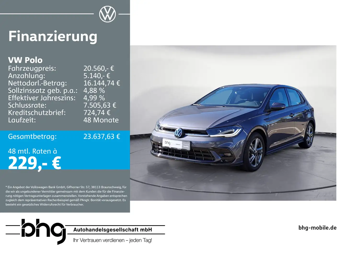 Volkswagen Polo 1.0 TSI OPF DSG R-Line Grau - 1