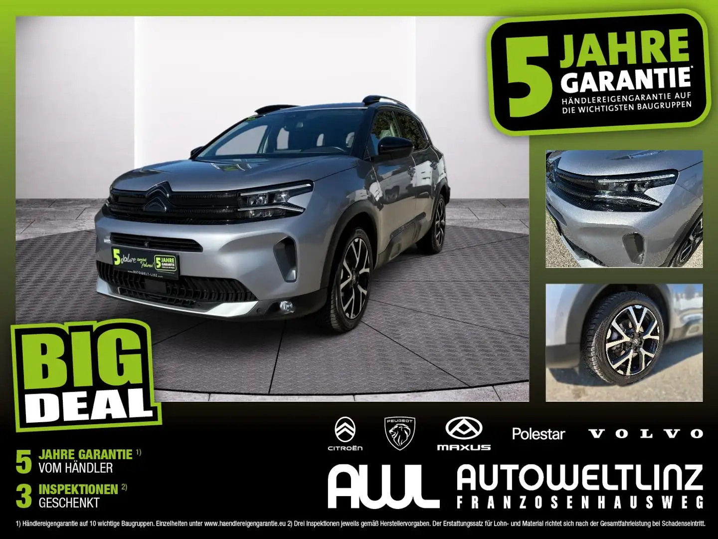 Citroen C5 Aircross 225 Max ACC+LED+Navi+SHZ+Standh. Grau - 1